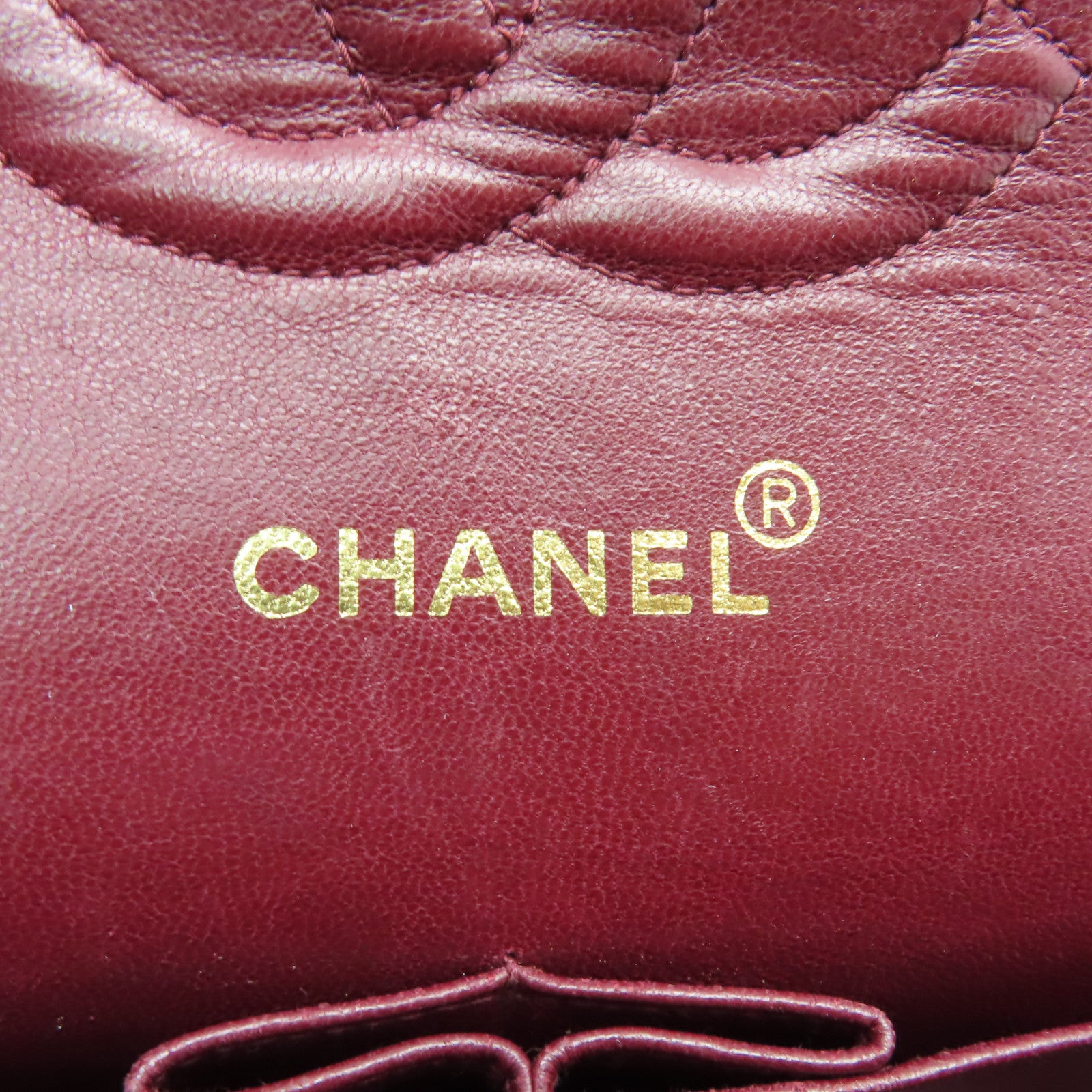 CHANEL 【激減優惠】菱格牛皮皮革Classic Flap 25金扣鏈帶肩背袋深啡色