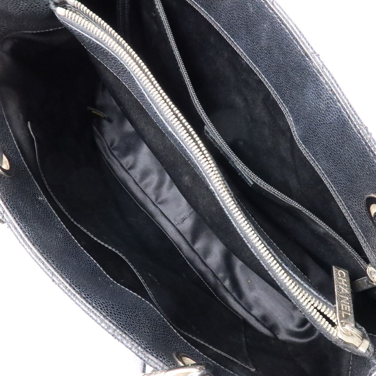 CHANEL 牛皮皮革GST Grand Shopping Tote Bag鏈帶肩背袋
