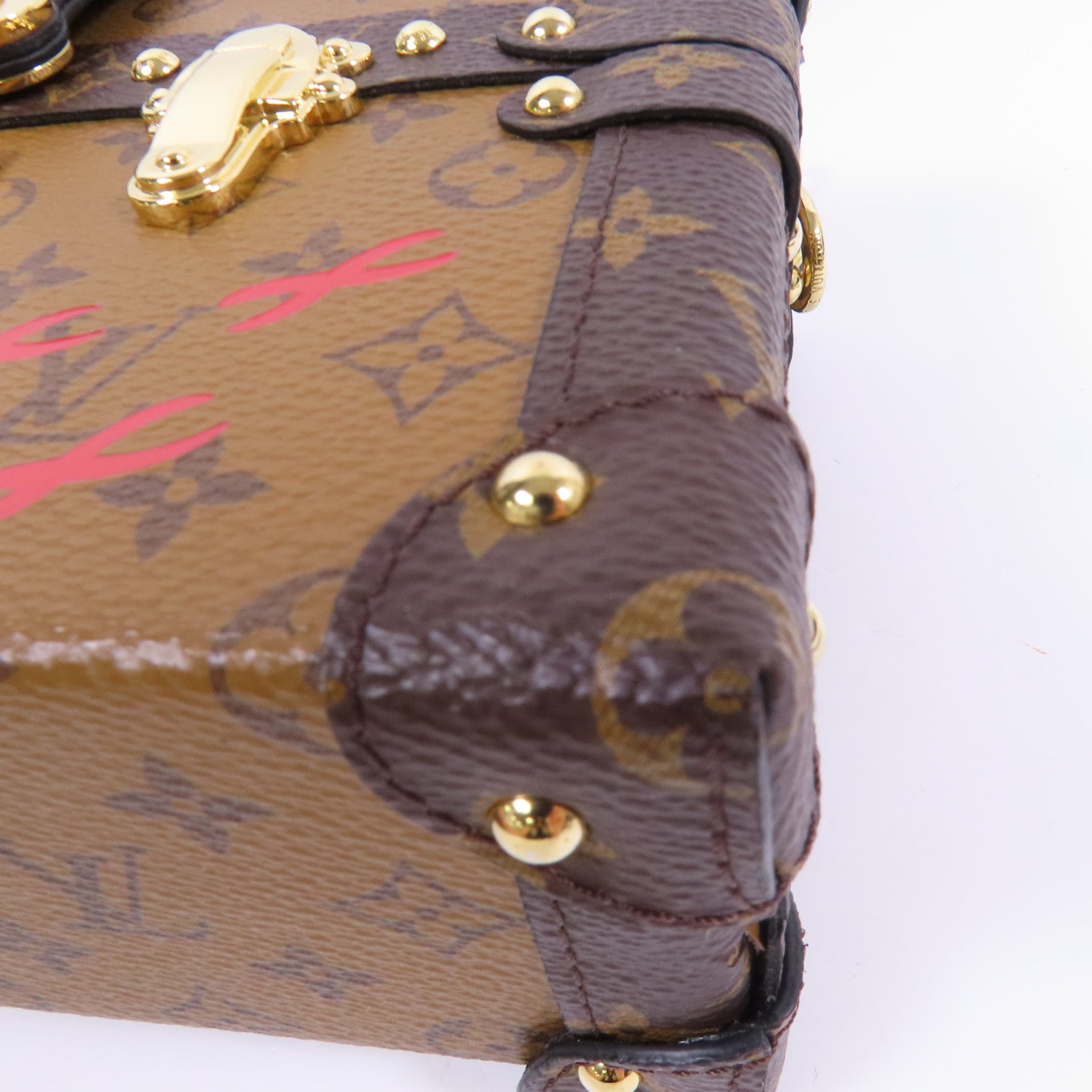 LOUIS VUITTON Monogram Reverse Petite Malle金扣肩背袋