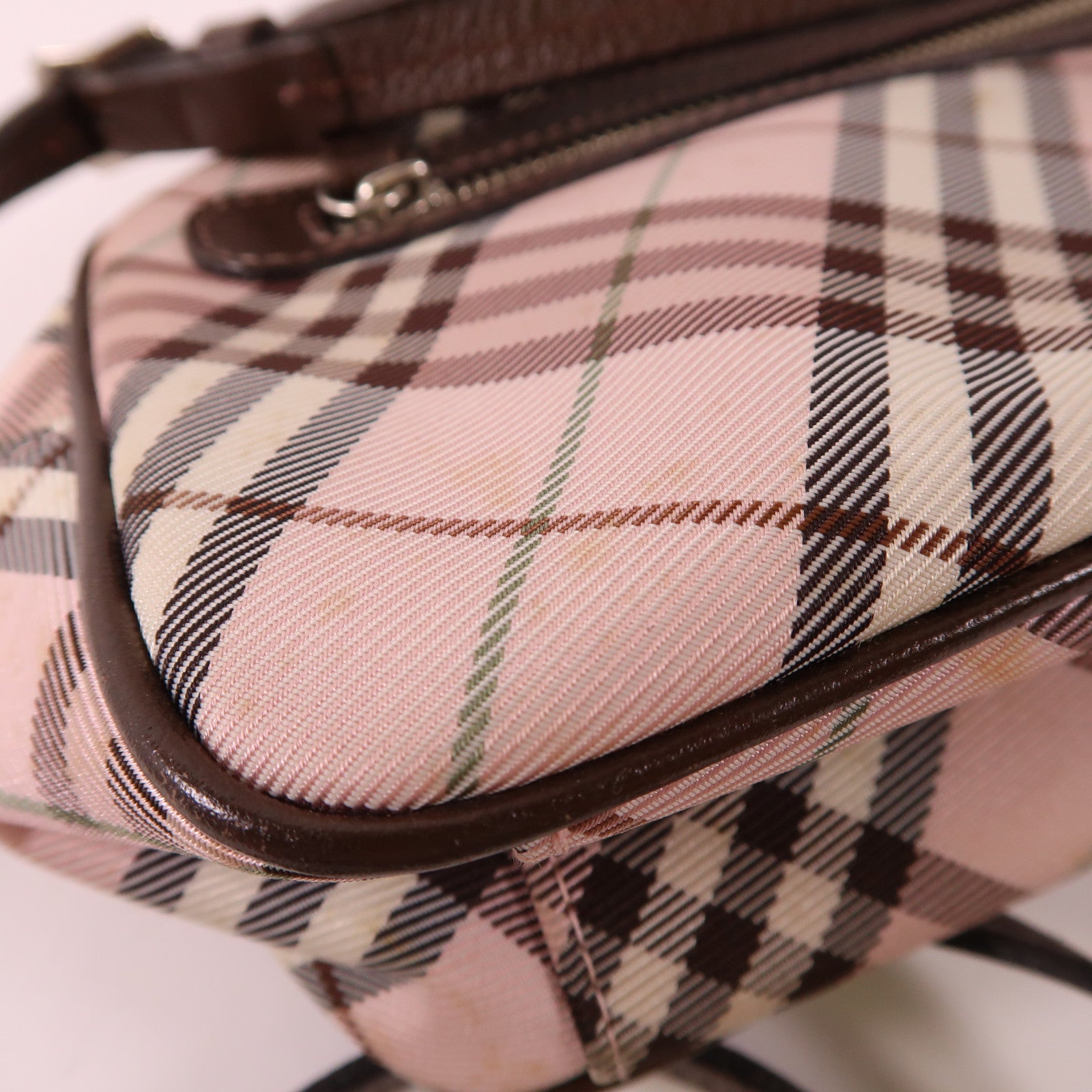 BURBERRY BLUE LABEL 帆布Shoulder Bag銀扣肩背袋