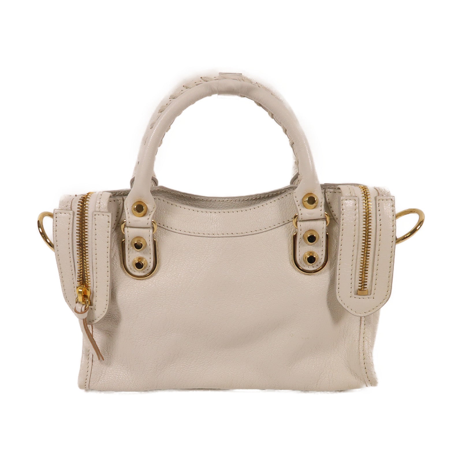 BALENCIAGA 牛皮皮革Mini City手挽肩背兩用袋黑色