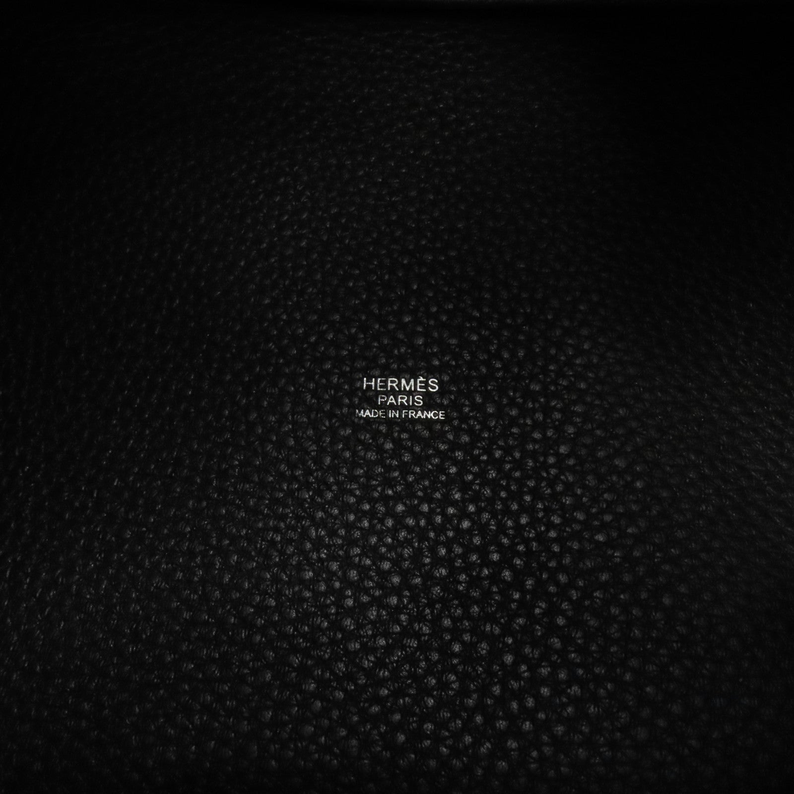 HERMES Clemence皮革Picotin MM銀扣手挽袋Noir/黑色