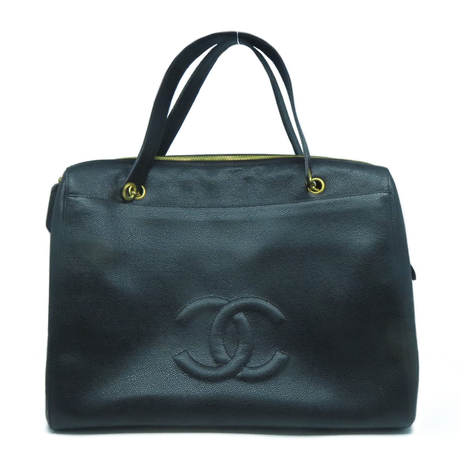 CHANEL 【激減優惠】牛皮皮革Tote Bag金扣鏈帶肩背袋黑色