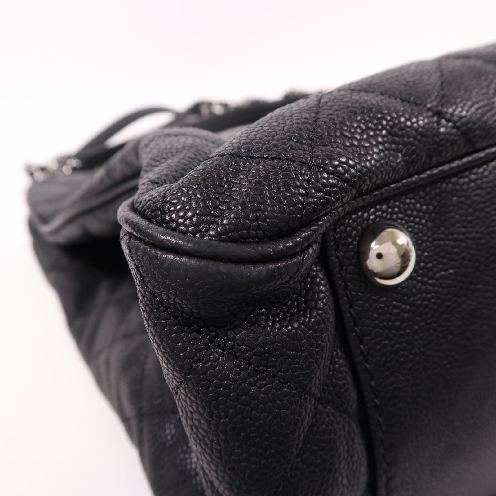 CHANEL 牛皮皮革2 Way Shoulder銀扣手挽肩背兩用袋