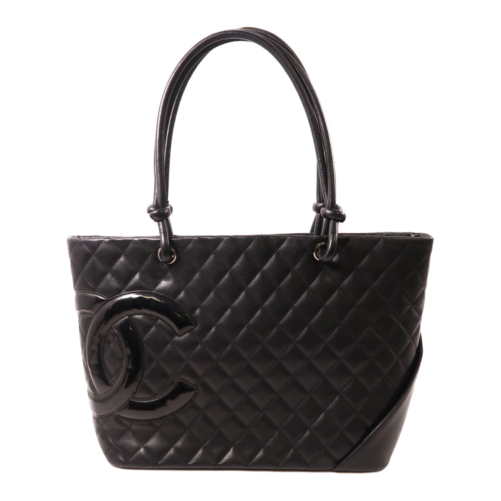 CHANEL 牛皮皮革Cambon Tote銀扣肩背袋/手挽袋
