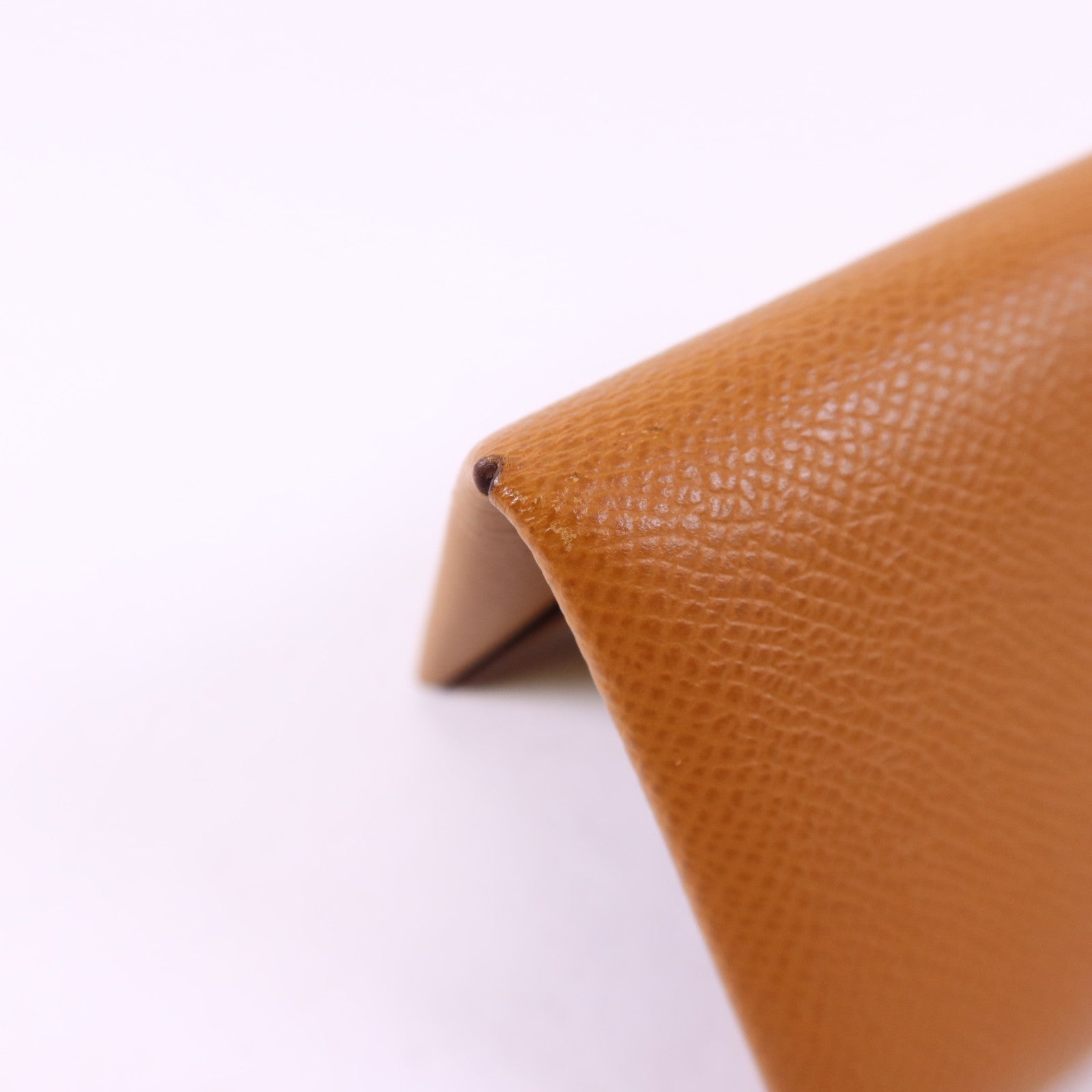 HERMES Epsom皮革Calvi Card Case銀扣卡片套Gold