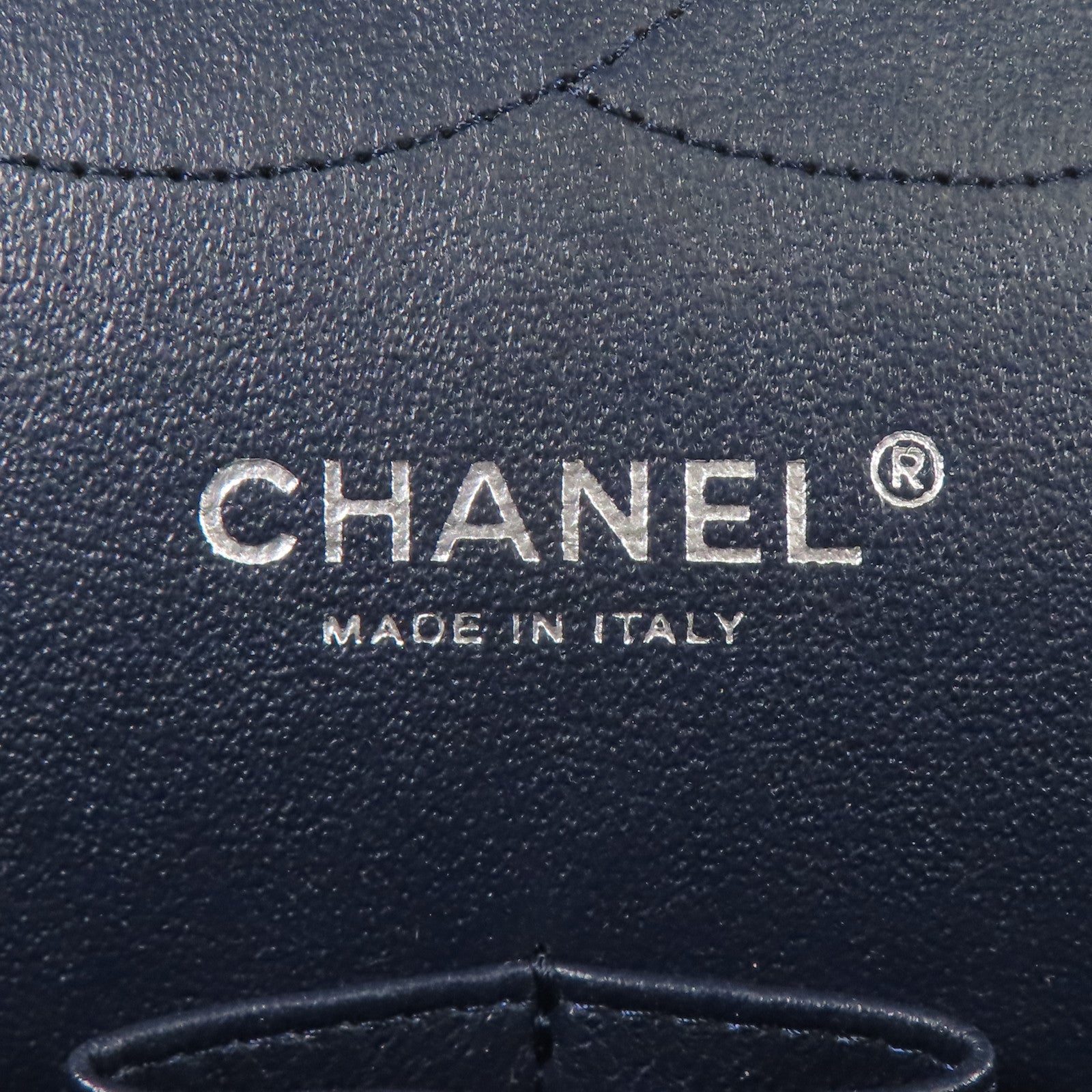 CHANEL 牛皮皮革Large Classic銀扣鏈帶肩背袋