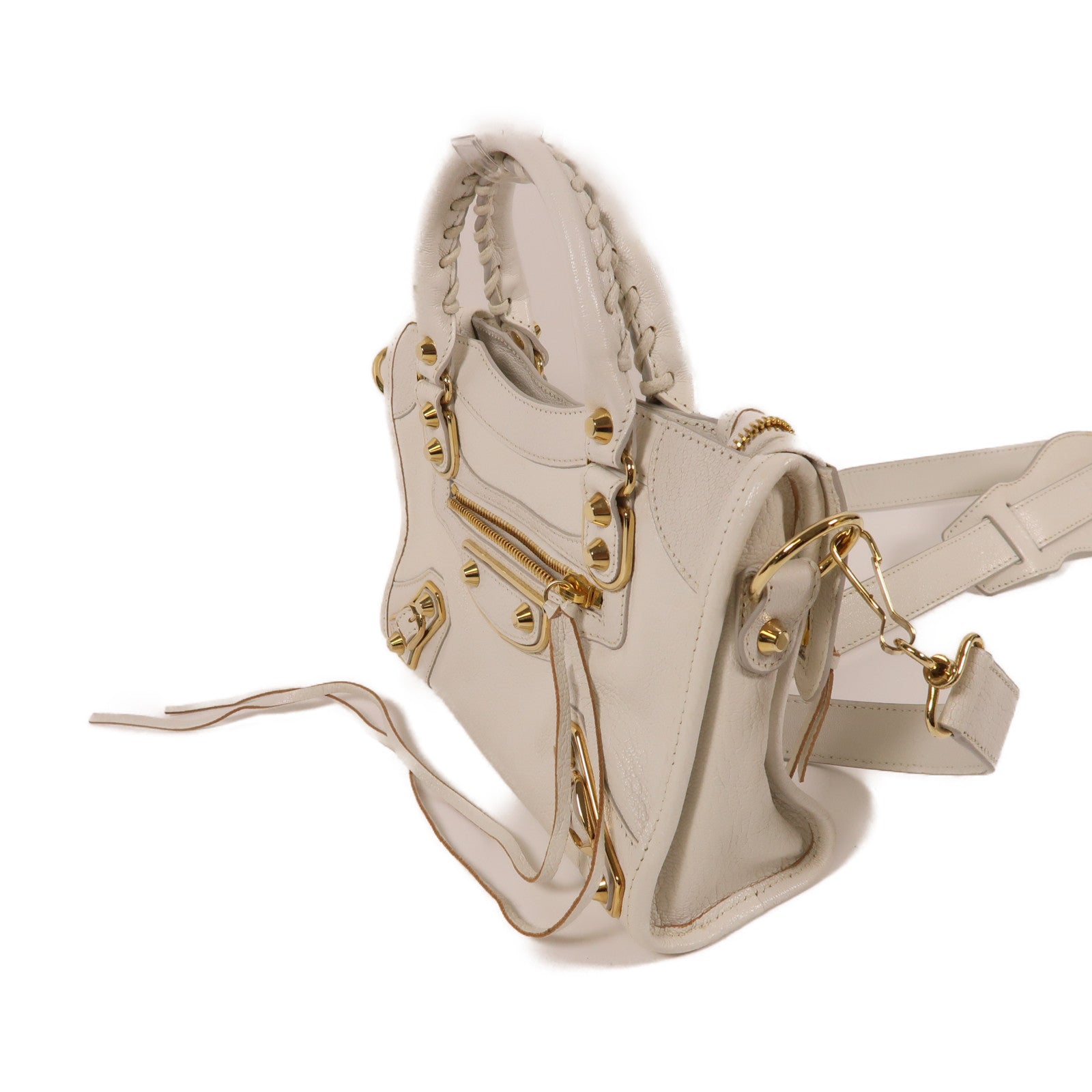 BALENCIAGA 牛皮皮革Mini City手挽肩背兩用袋黑色