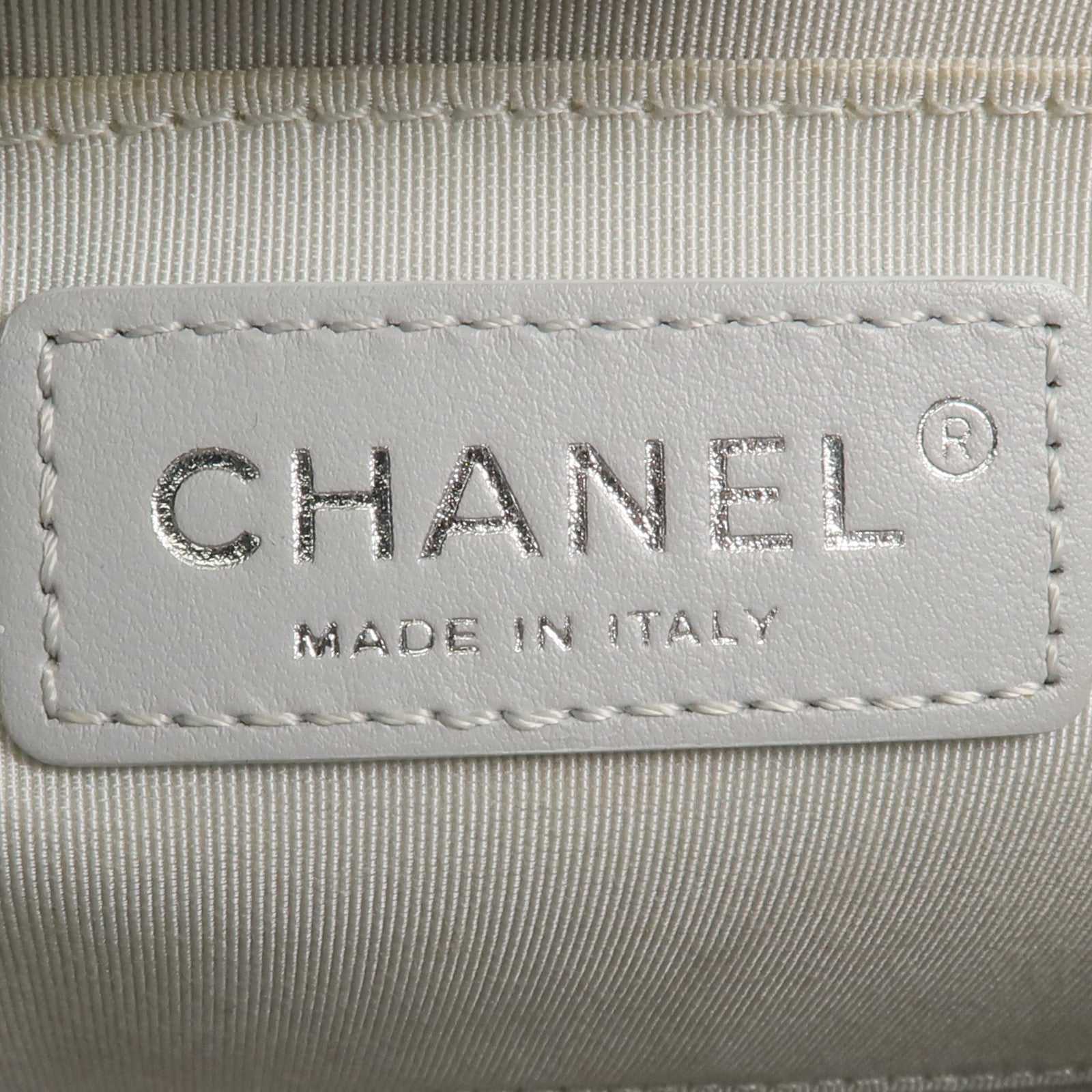 CHANEL 牛皮皮革Chain Shoulder銀扣鏈帶肩背袋