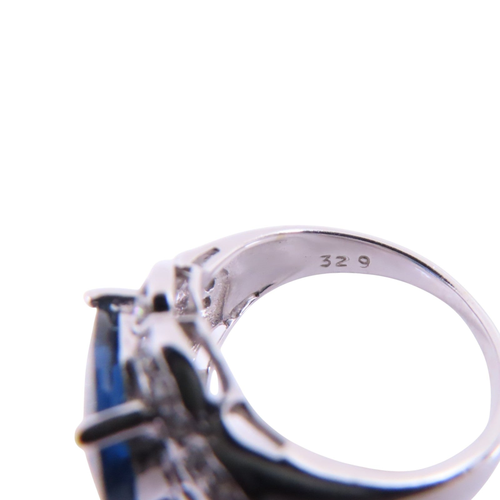 JEWELRY 【激減優惠】18K白金/藍寶石/鑽石Sapphire Diamond Ring戒指US#4.25