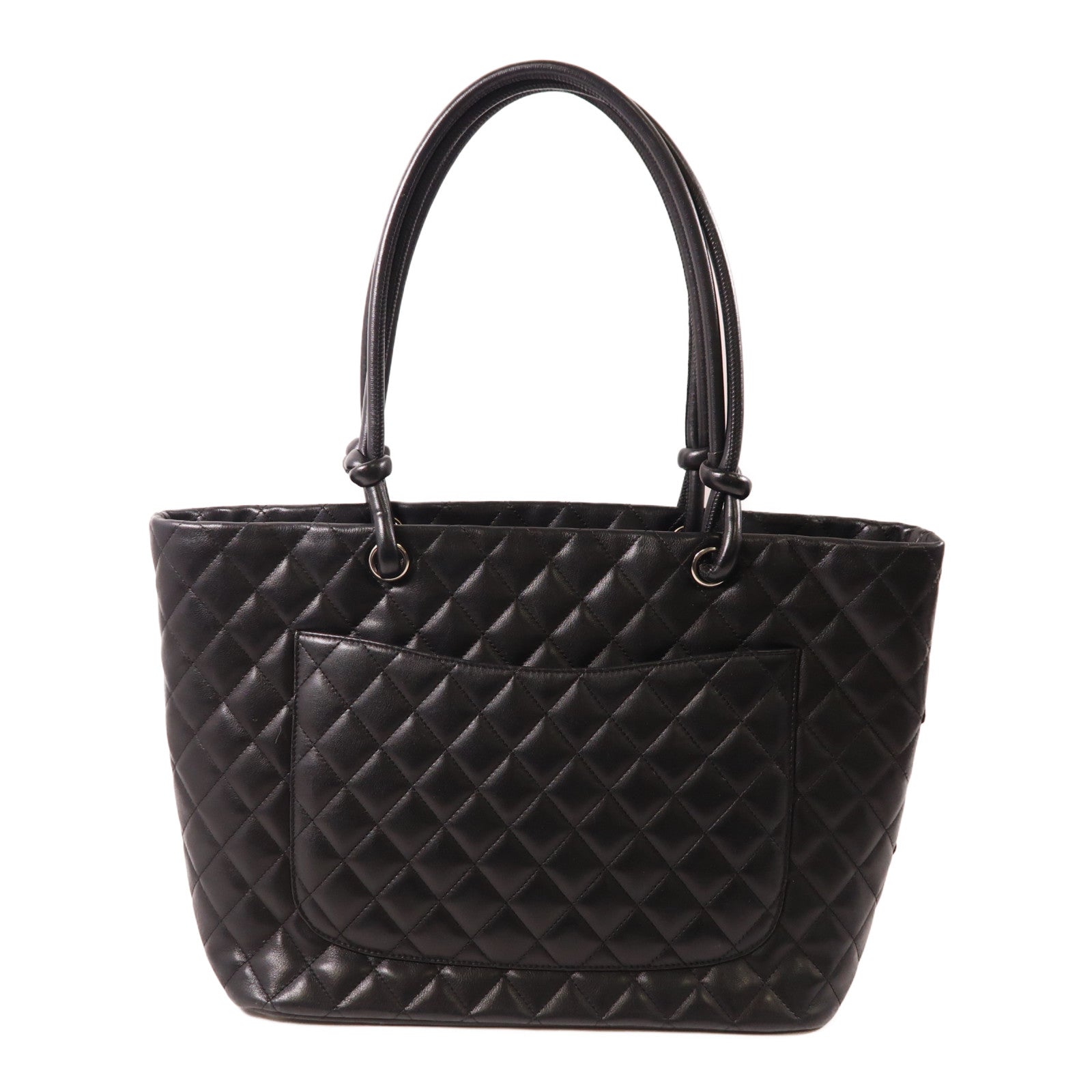 CHANEL 牛皮皮革Cambon Tote銀扣肩背袋/手挽袋