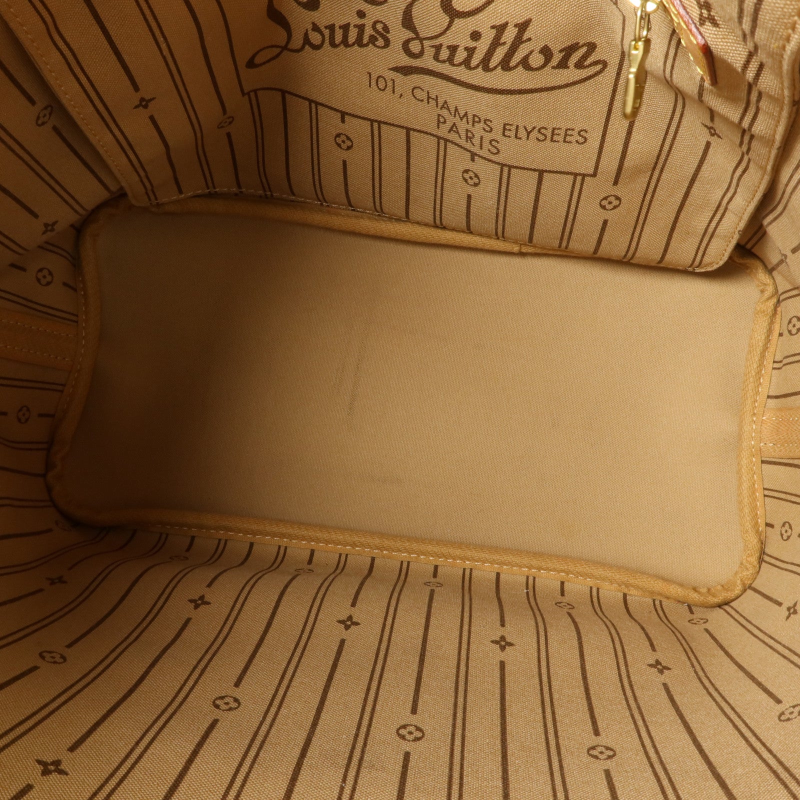 LOUIS VUITTON Monogram Neverfull MM金扣手挽袋