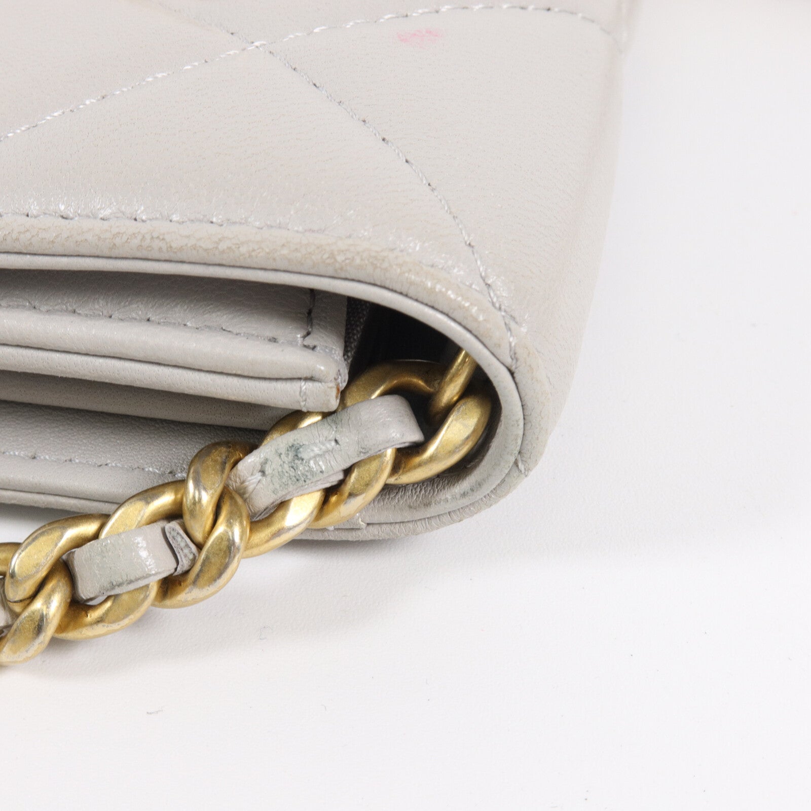 CHANEL 羊皮皮革Chanel 19 Chain Coin Purse鏈帶肩背袋