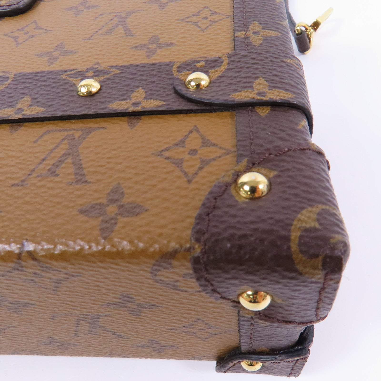 LOUIS VUITTON Monogram Reverse Petite Malle金扣肩背袋