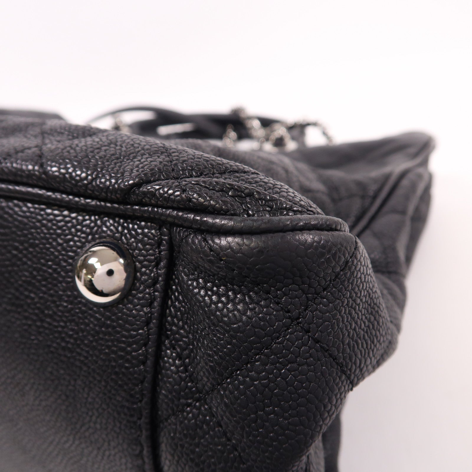 CHANEL 牛皮皮革2 Way Shoulder銀扣手挽肩背兩用袋