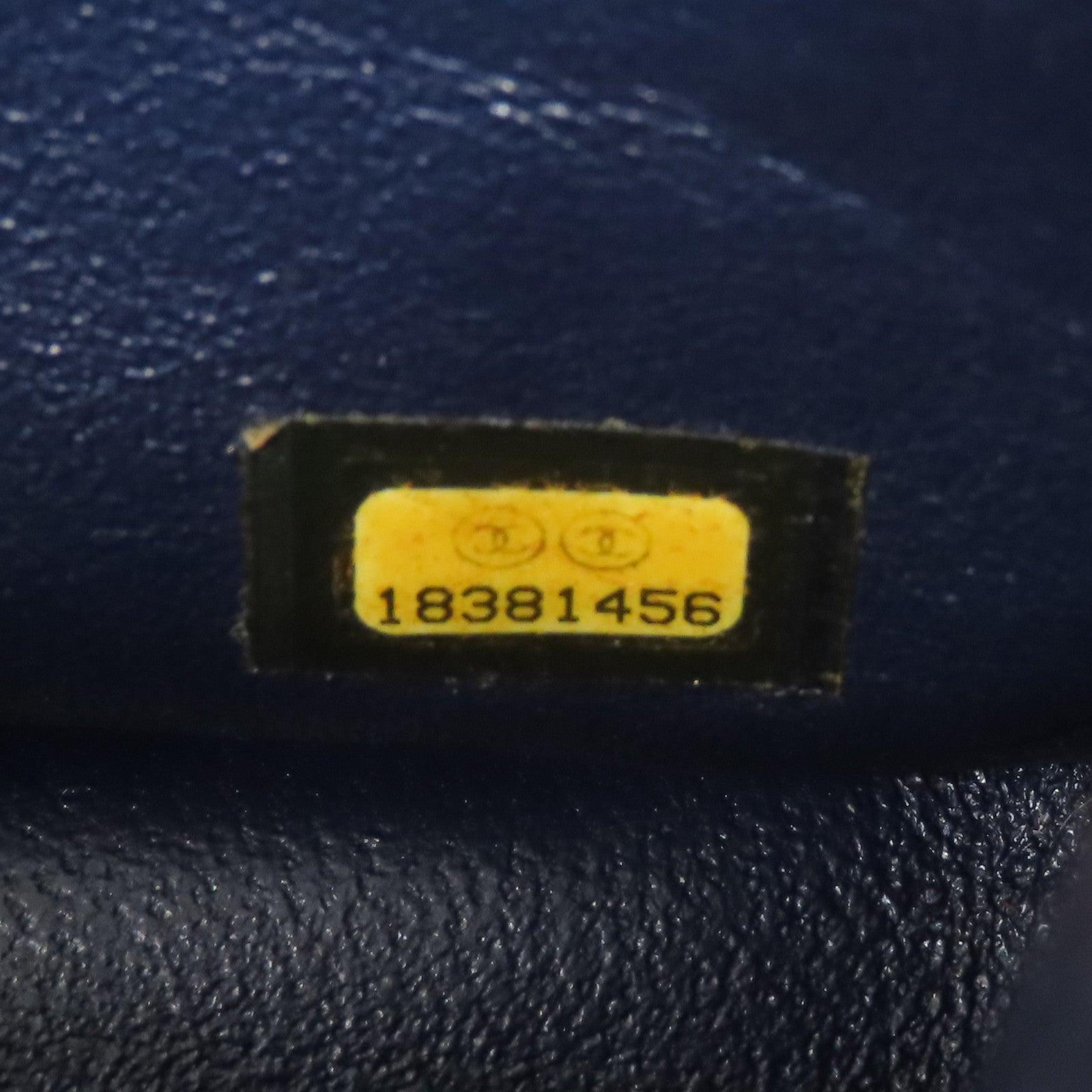 CHANEL CC SHW Large Classic Chain Shoulder Bag Calfskin Leather Navy