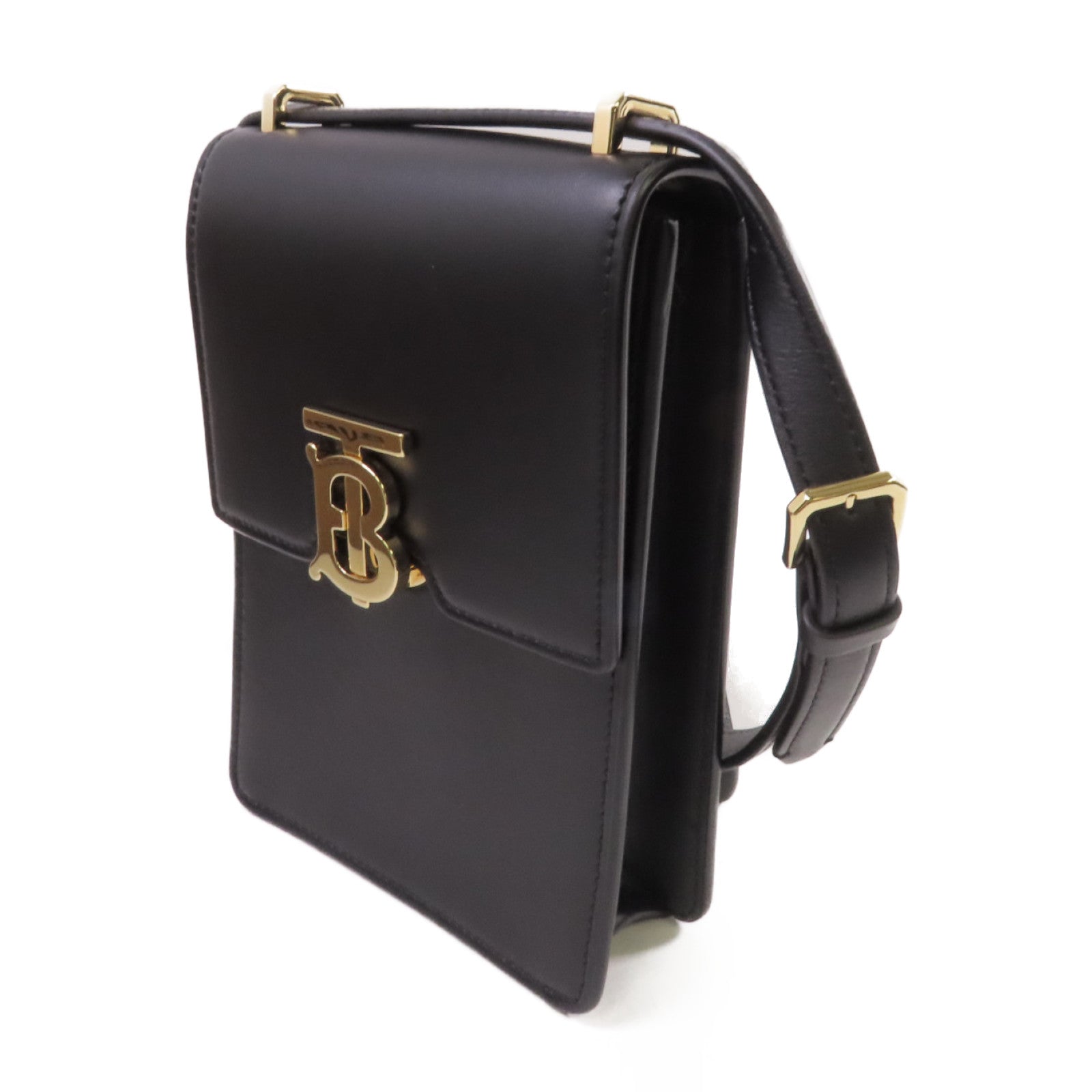 BURBERRY 牛皮皮革Shoulder Bag金扣肩背袋黑色