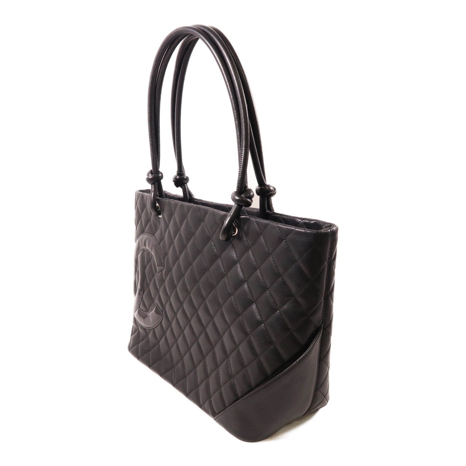 CHANEL 牛皮皮革Cambon Tote銀扣肩背袋/手挽袋