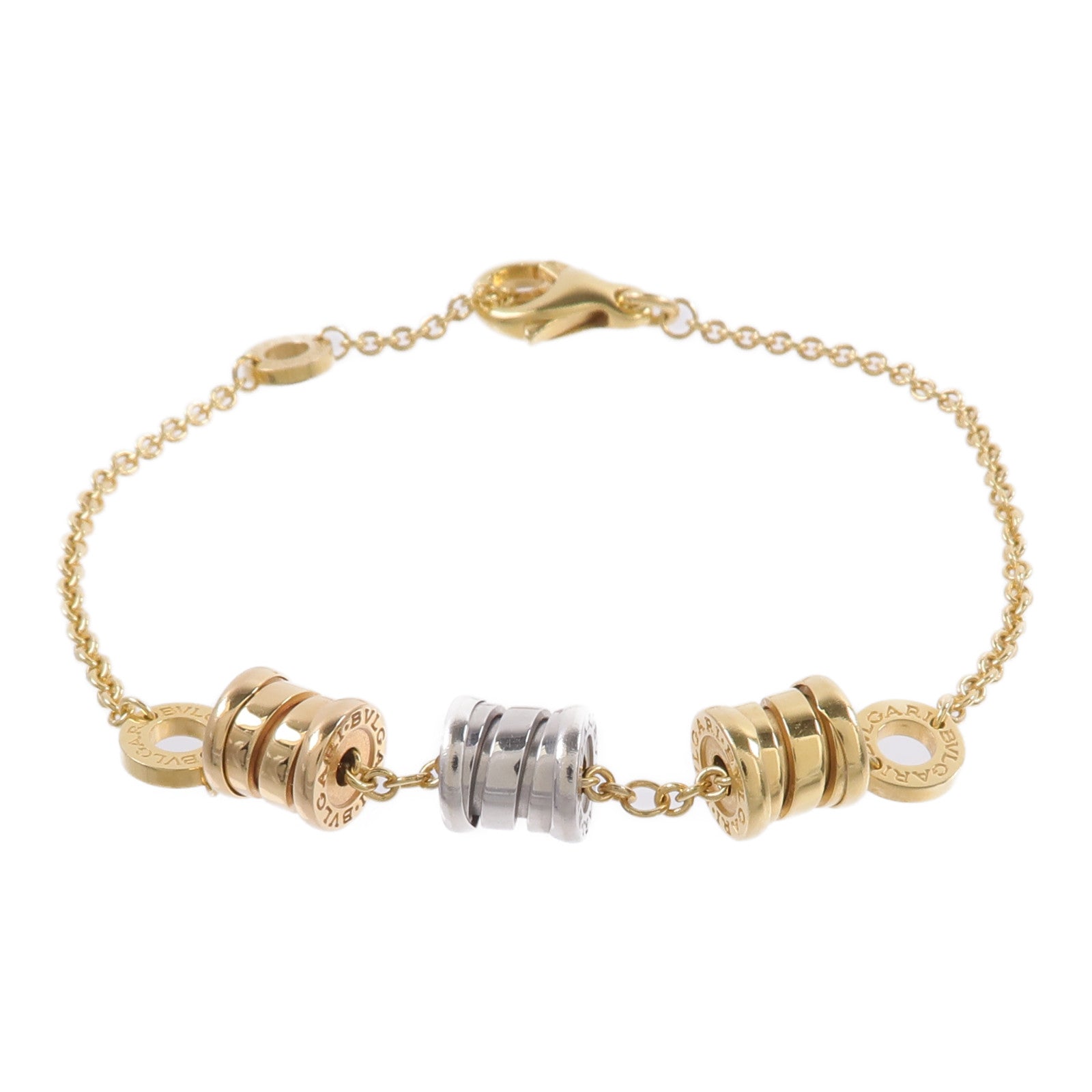 BVLGARI 18K玫瑰金/黃金/白金B zero 1 Three Element手鏈
