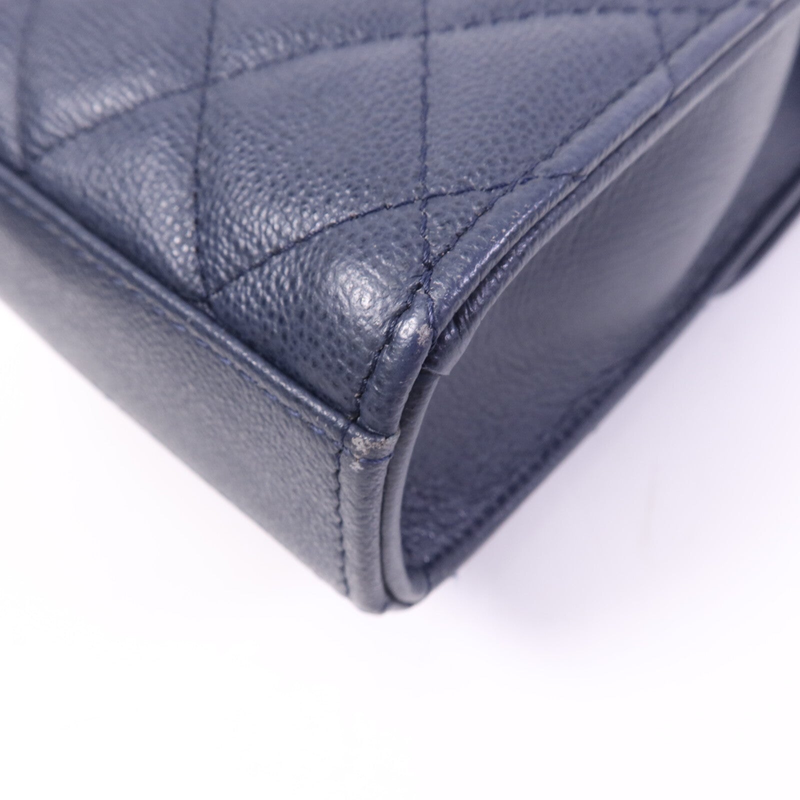 CHANEL 牛皮皮革Shoulder Bag銀扣鏈帶肩背袋