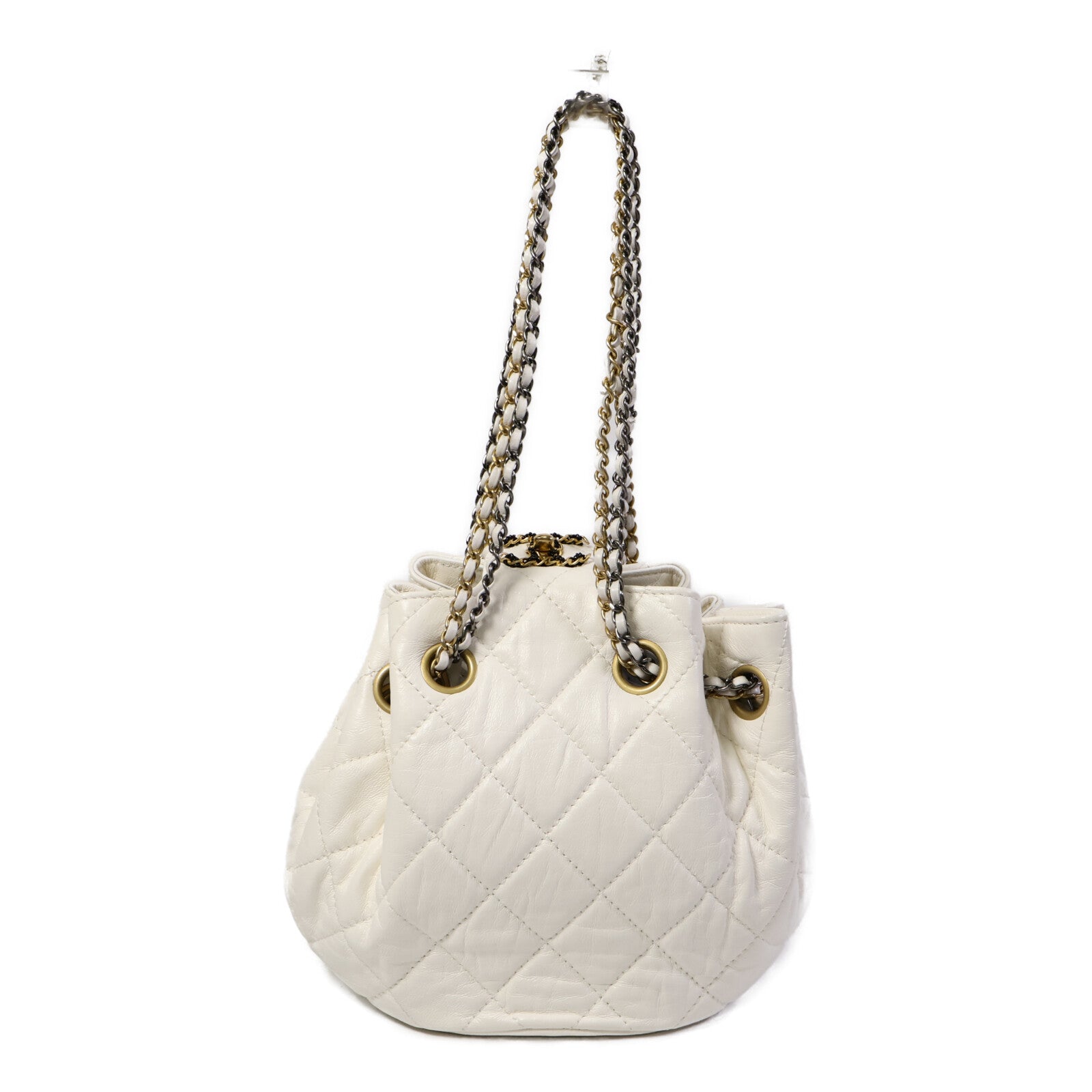CHANEL 【激減優惠】羊皮皮革Drawstring Bucket鏈帶肩背袋