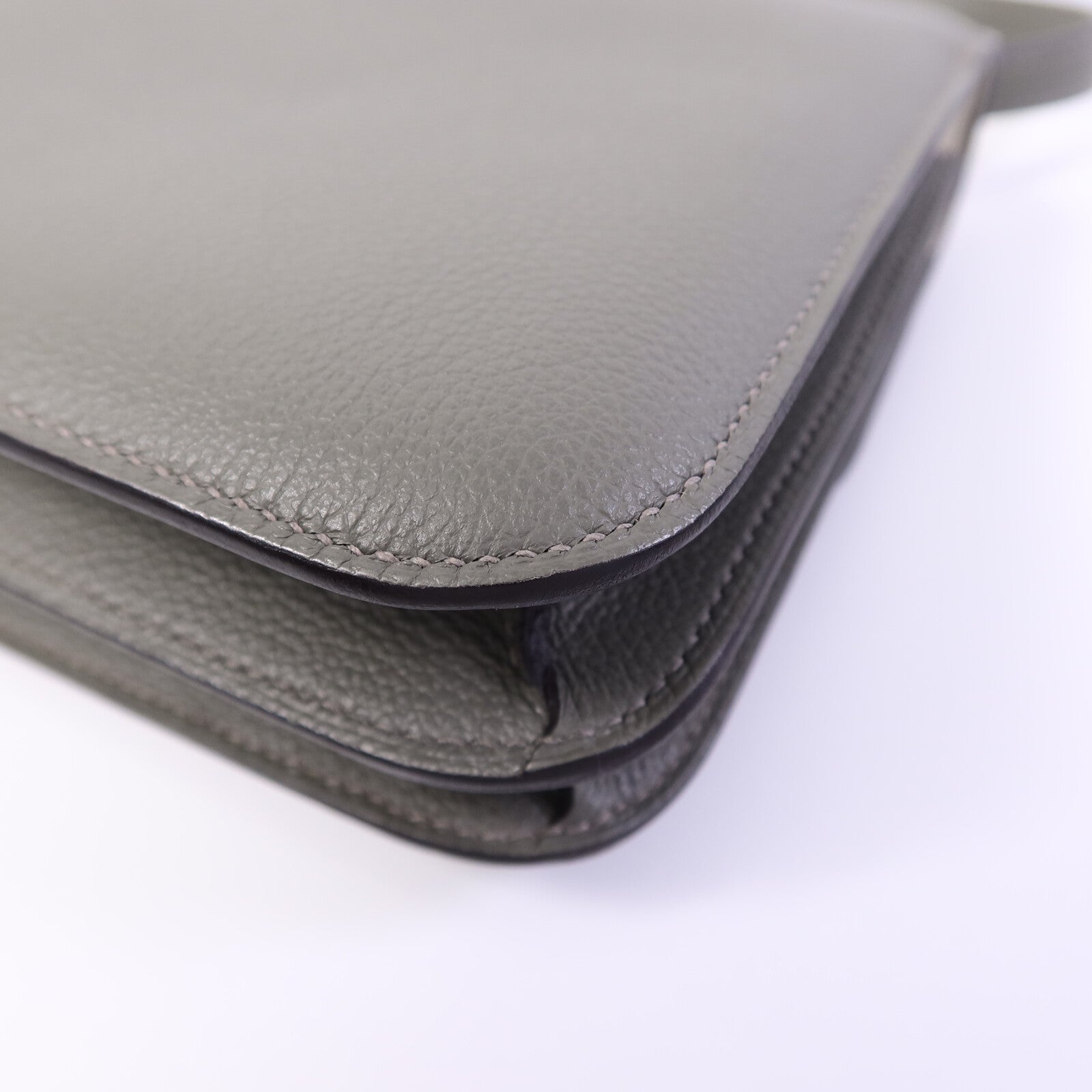 HERMES Evercolor皮革Constance Mini肩背袋GrisMeyer/Gris Perle