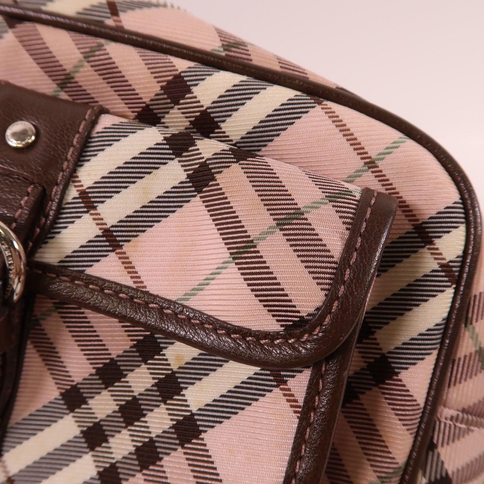 BURBERRY BLUE LABEL 帆布Shoulder Bag銀扣肩背袋