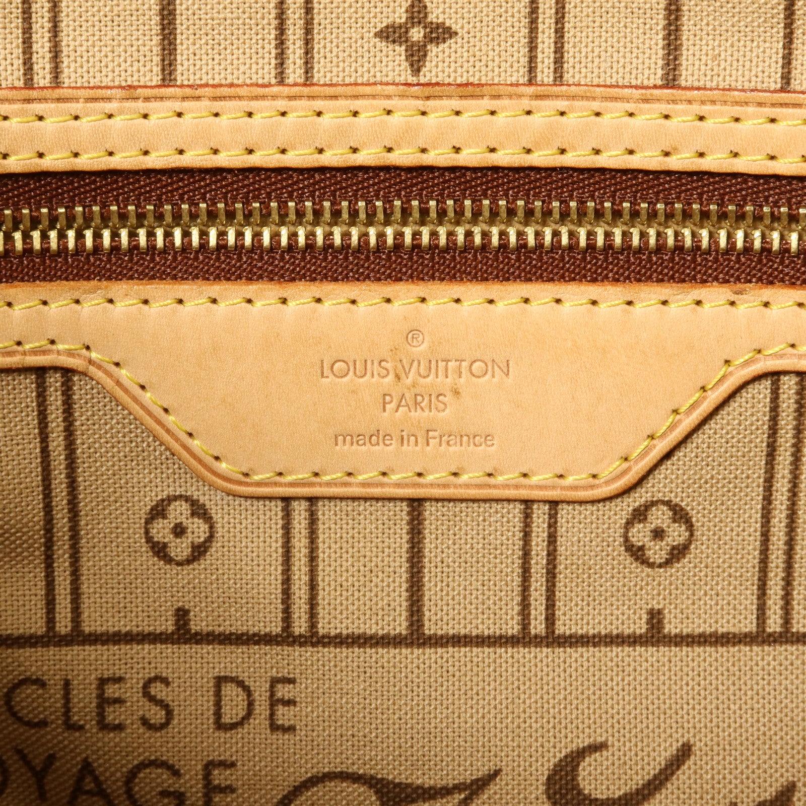 LOUIS VUITTON Monogram Neverfull MM金扣手挽袋