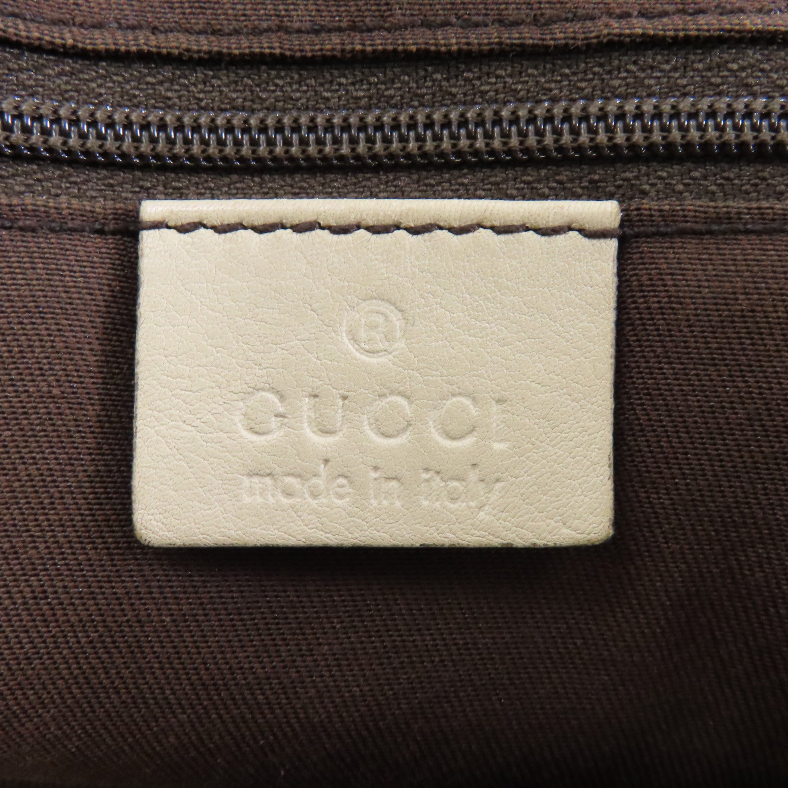 GUCCI 帆布Shoulder Bag金扣肩背袋棕色/白色