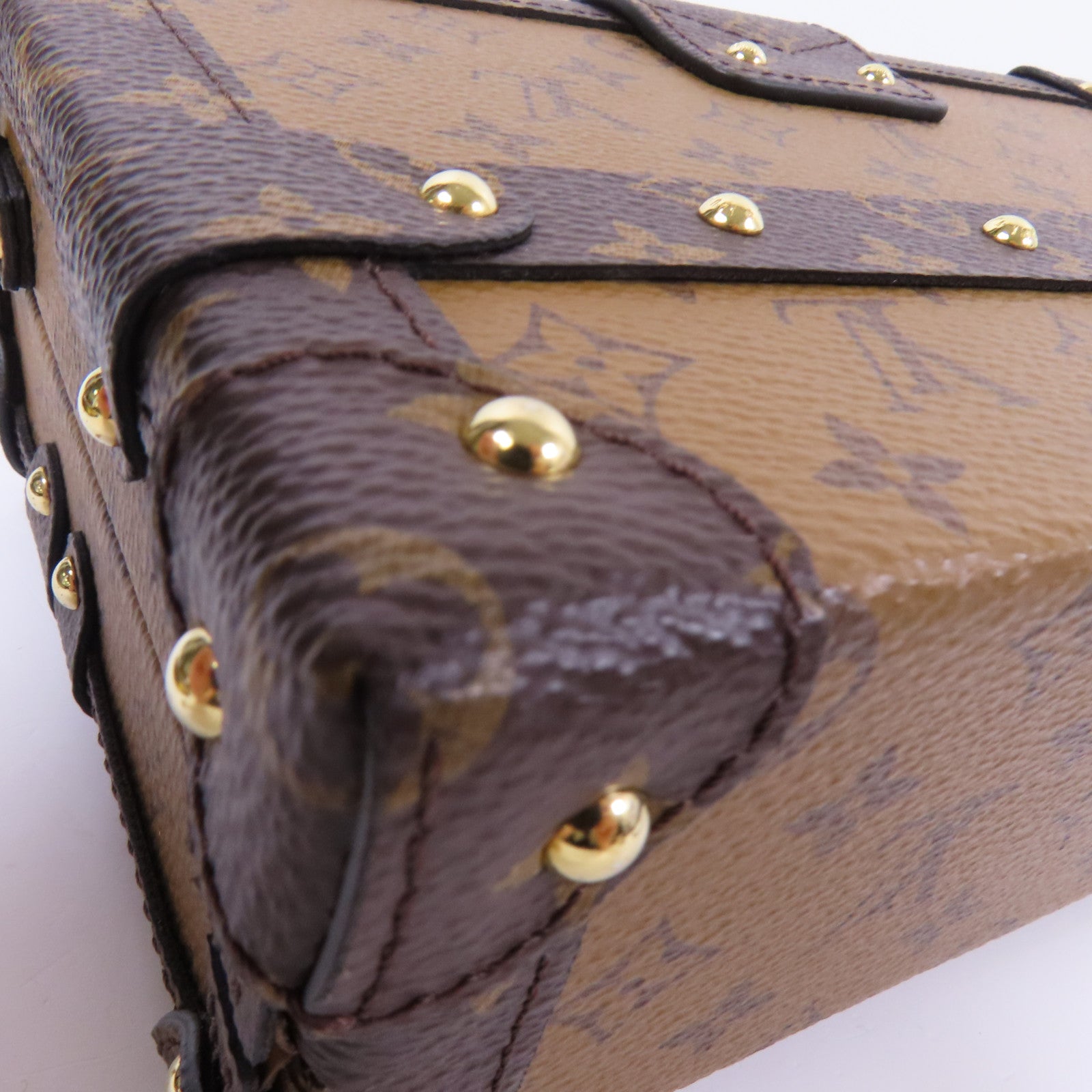 LOUIS VUITTON Monogram Reverse Petite Malle金扣肩背袋