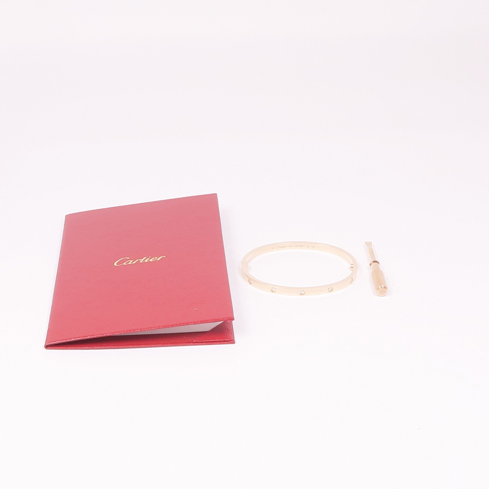 CARTIER 18K玫瑰金Love Bracelet鑽石手鏈Cartier#16