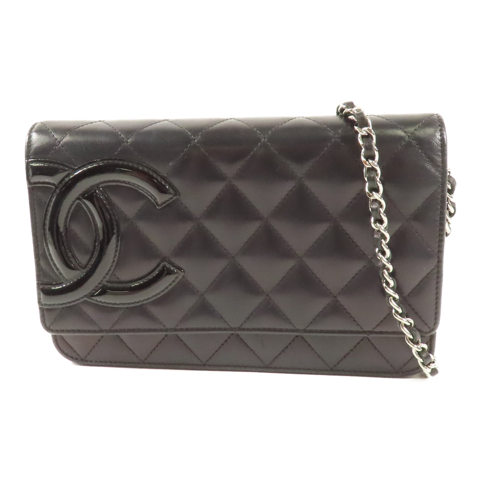 CHANEL 牛皮皮革WOC Wallet On Chain銀扣鏈帶肩背袋