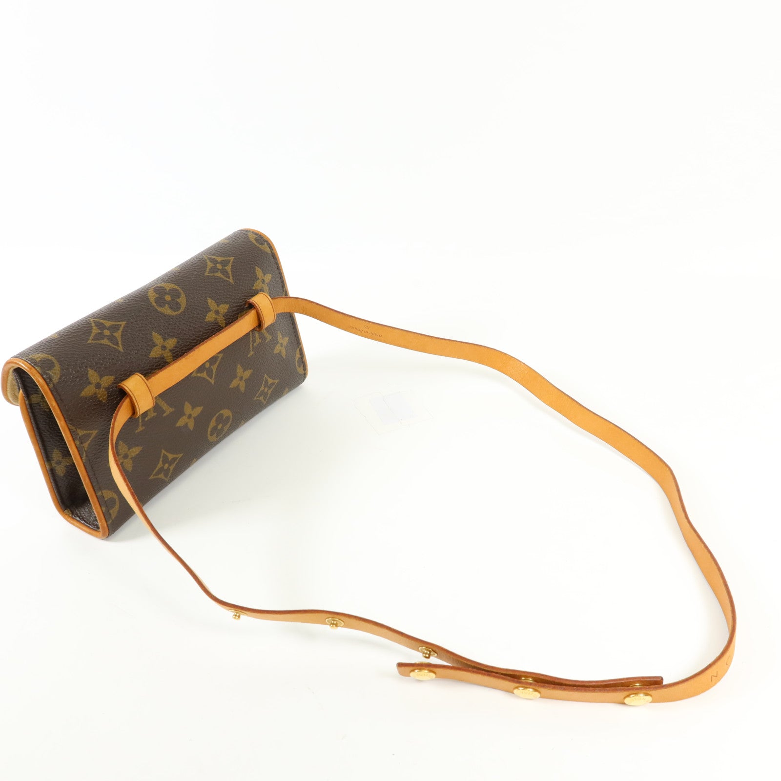 LOUIS VUITTON Monogram Pochette Florentine金扣腰包棕色