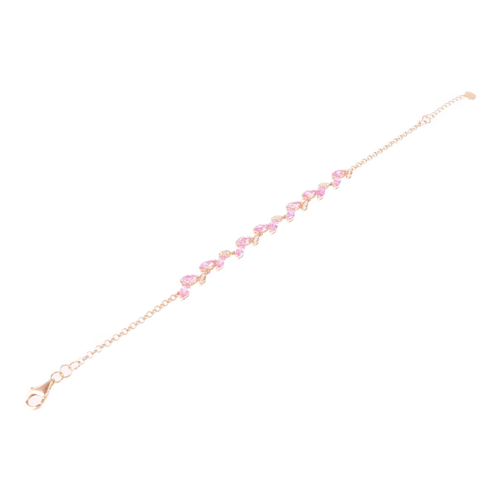 JEWELRY 18K玫瑰金Sapphire/Diamond Bracelet粉紅色藍寶石/鑽石手鏈