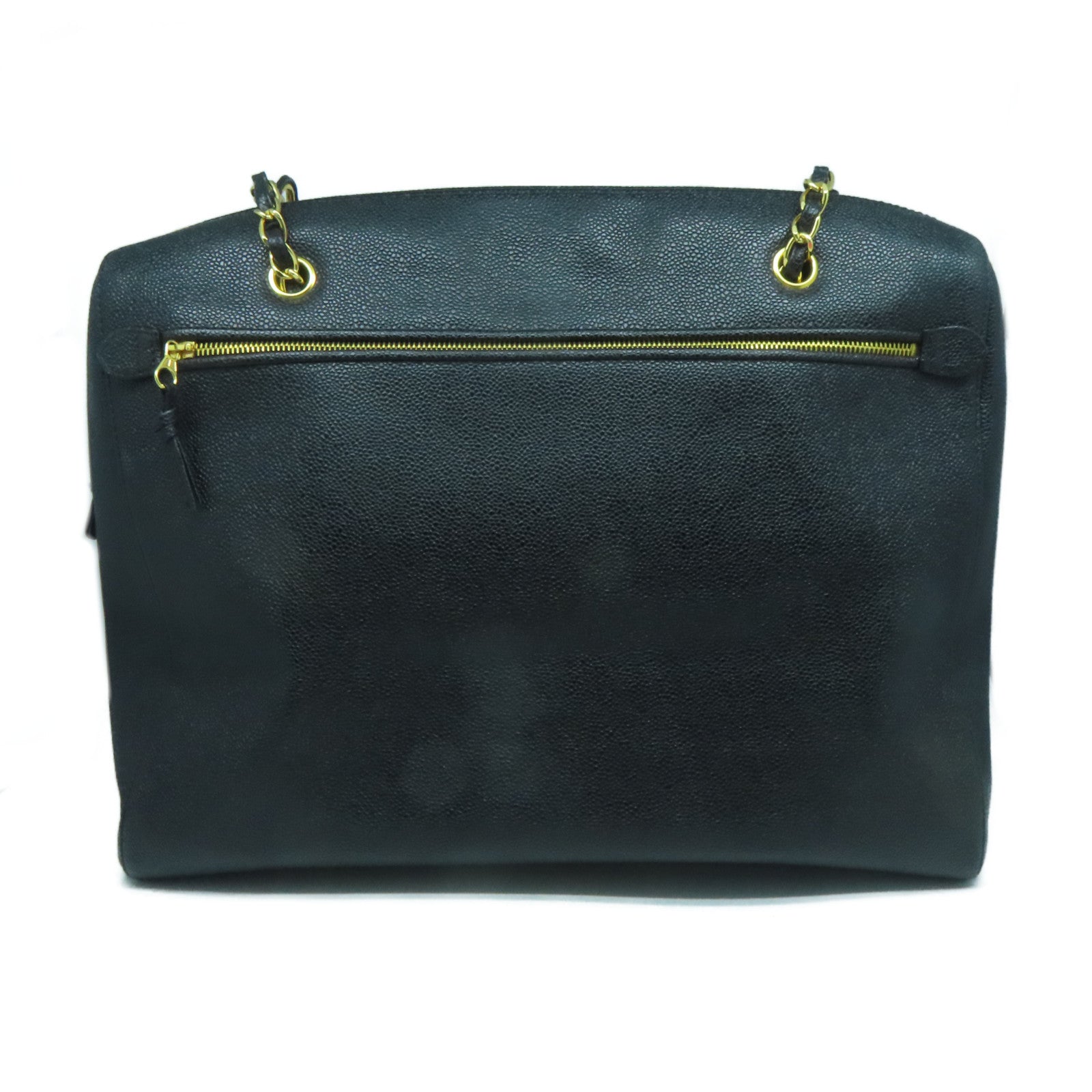 CHANEL 【激減優惠】牛皮皮革Tote Bag金扣鏈帶肩背袋黑色
