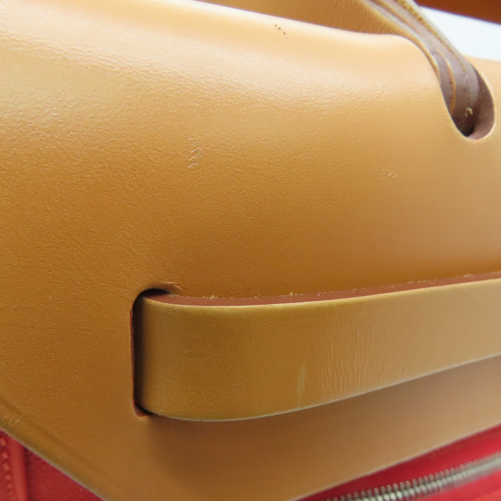 HERMES Canvas Herbag PM 2 Way Shoulder Bag Silver Buckle Handle Shoulder Bag Orange 9T/37
