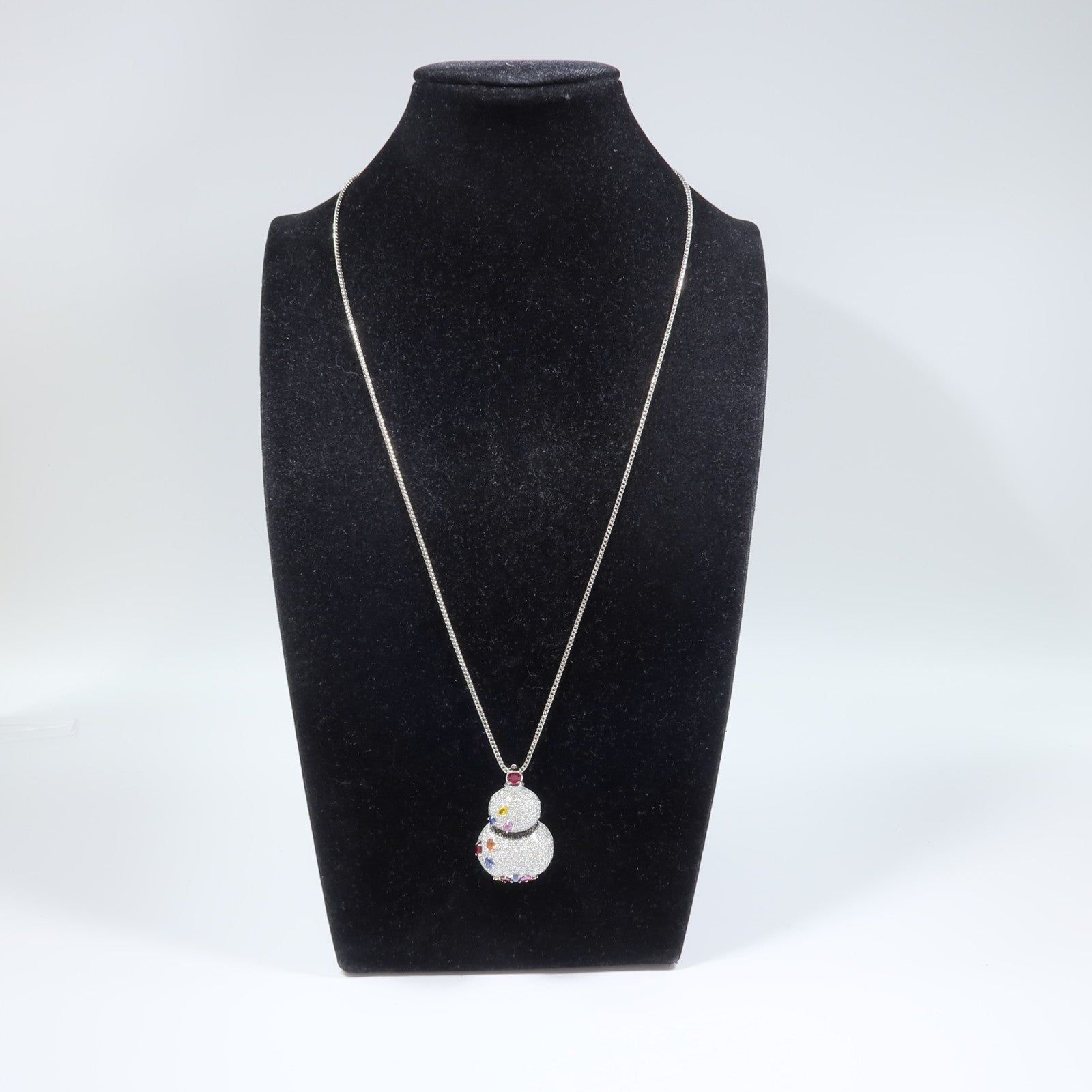 JEWELRY 18K白金Ruby Sapphire Diamond Necklace紅寶石/藍寶石/鑽石項鍊