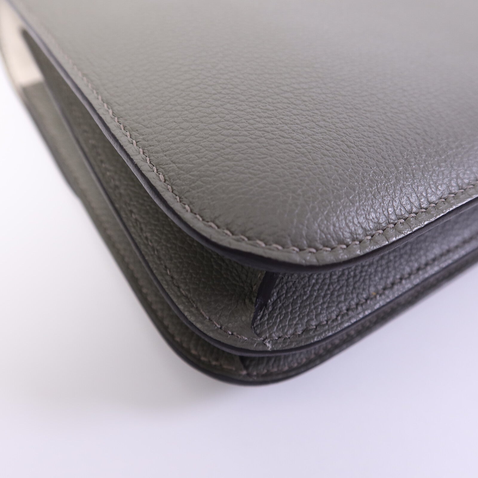 HERMES Evercolor皮革Constance Mini肩背袋GrisMeyer/Gris Perle