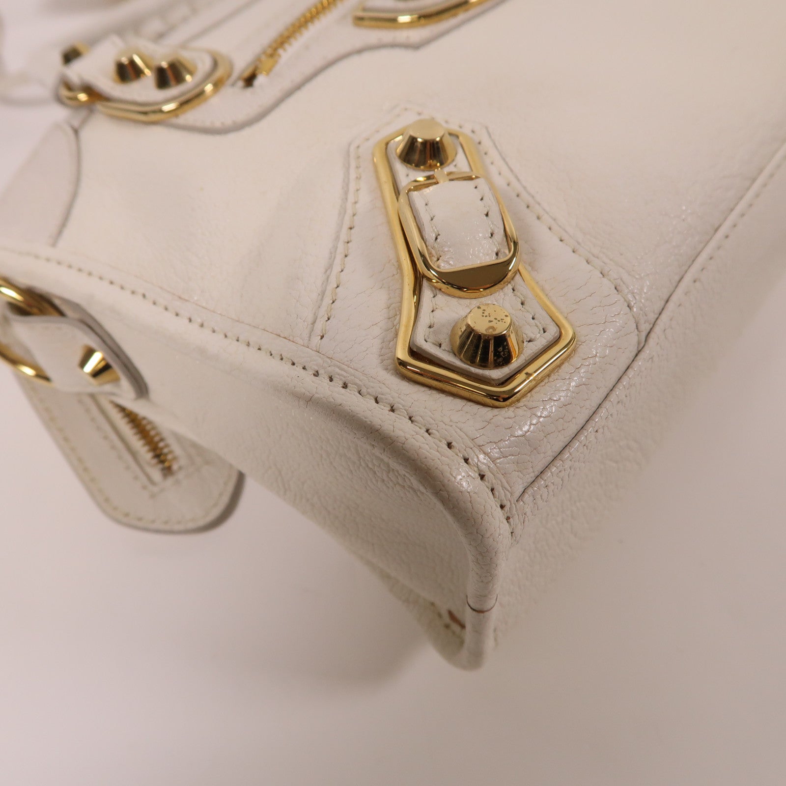 BALENCIAGA 牛皮皮革Mini City手挽肩背兩用袋黑色