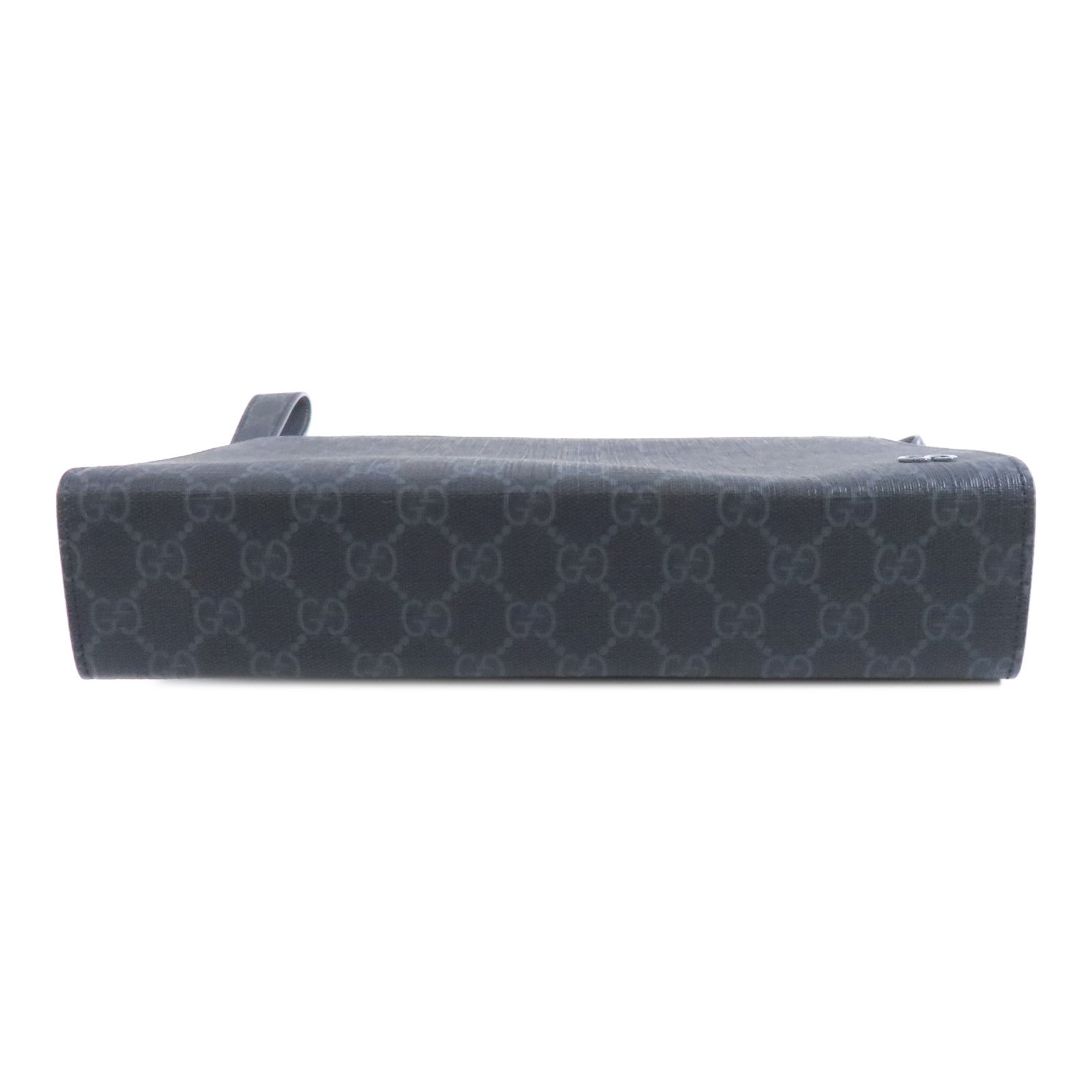 GUCCI 【激減優惠】塗層帆布GG Supreme Clutch Bag銀扣手挽袋灰色