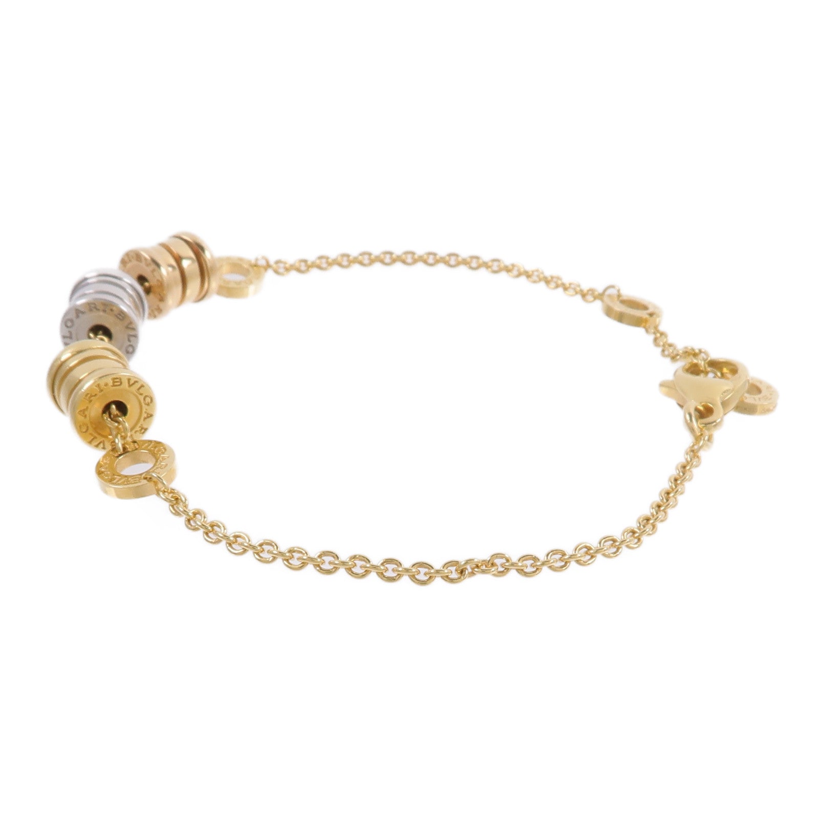 BVLGARI 18K玫瑰金/黃金/白金B zero 1 Three Element手鏈