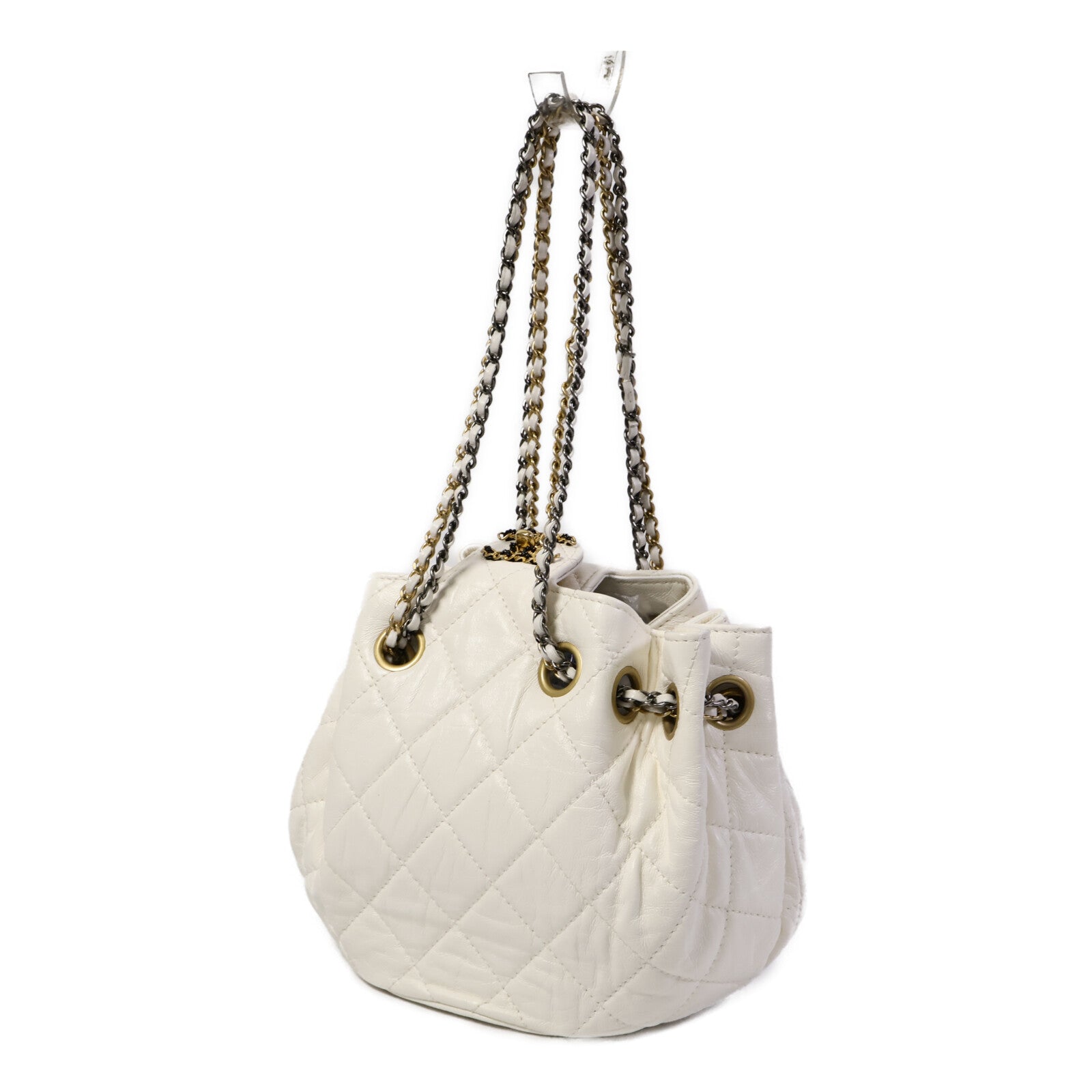 CHANEL 【激減優惠】羊皮皮革Drawstring Bucket鏈帶肩背袋