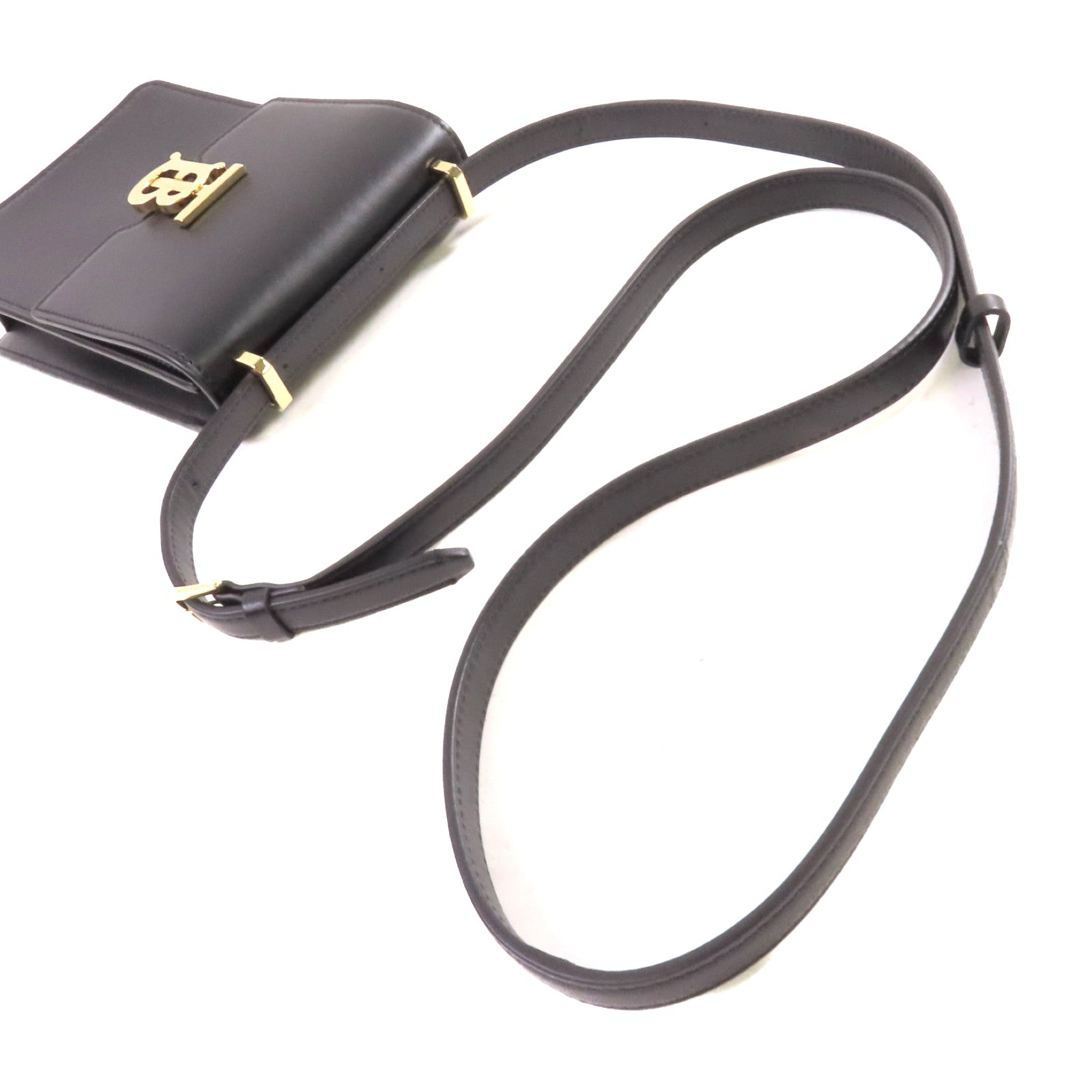 BURBERRY 牛皮皮革Shoulder Bag金扣肩背袋黑色