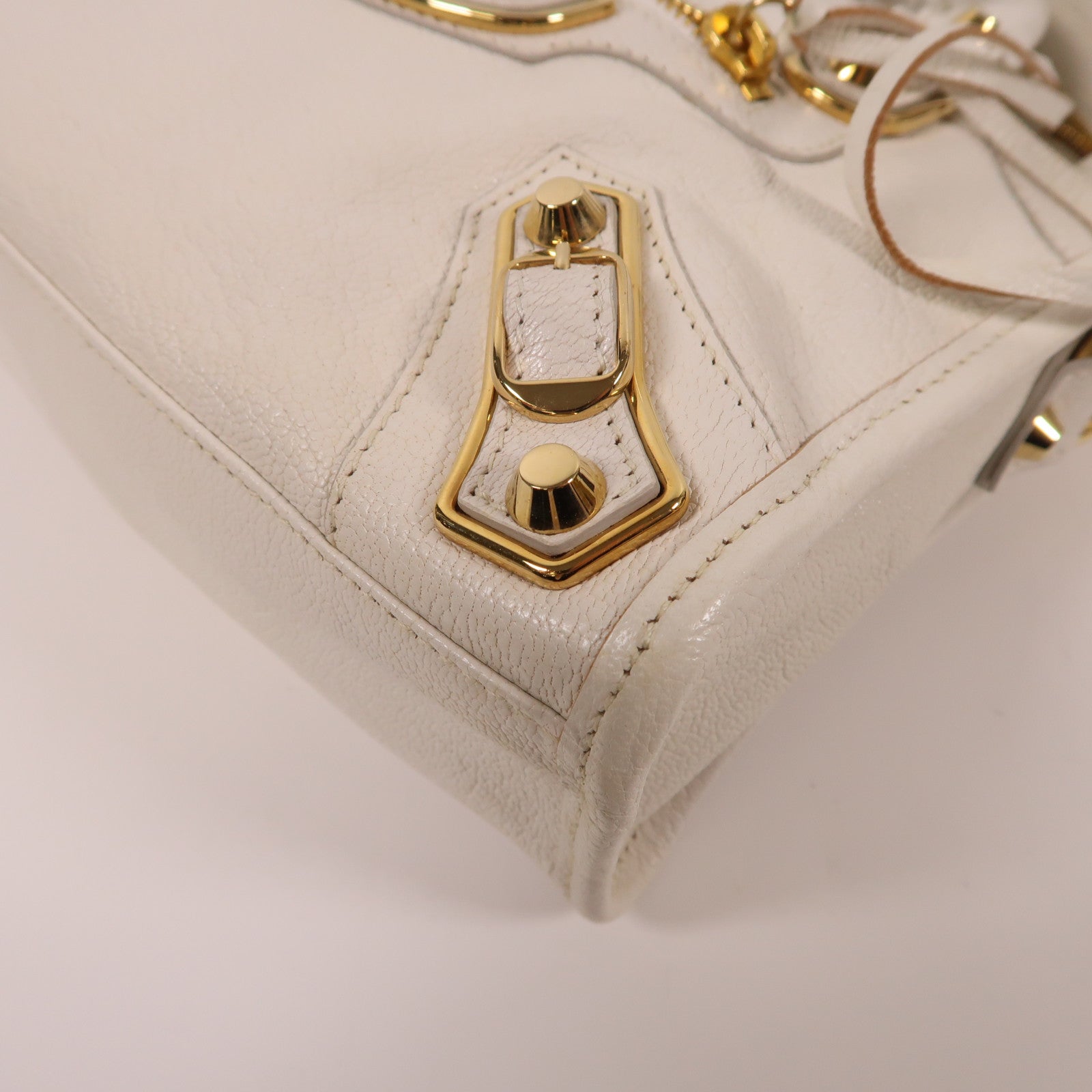 BALENCIAGA 牛皮皮革Mini City手挽肩背兩用袋黑色