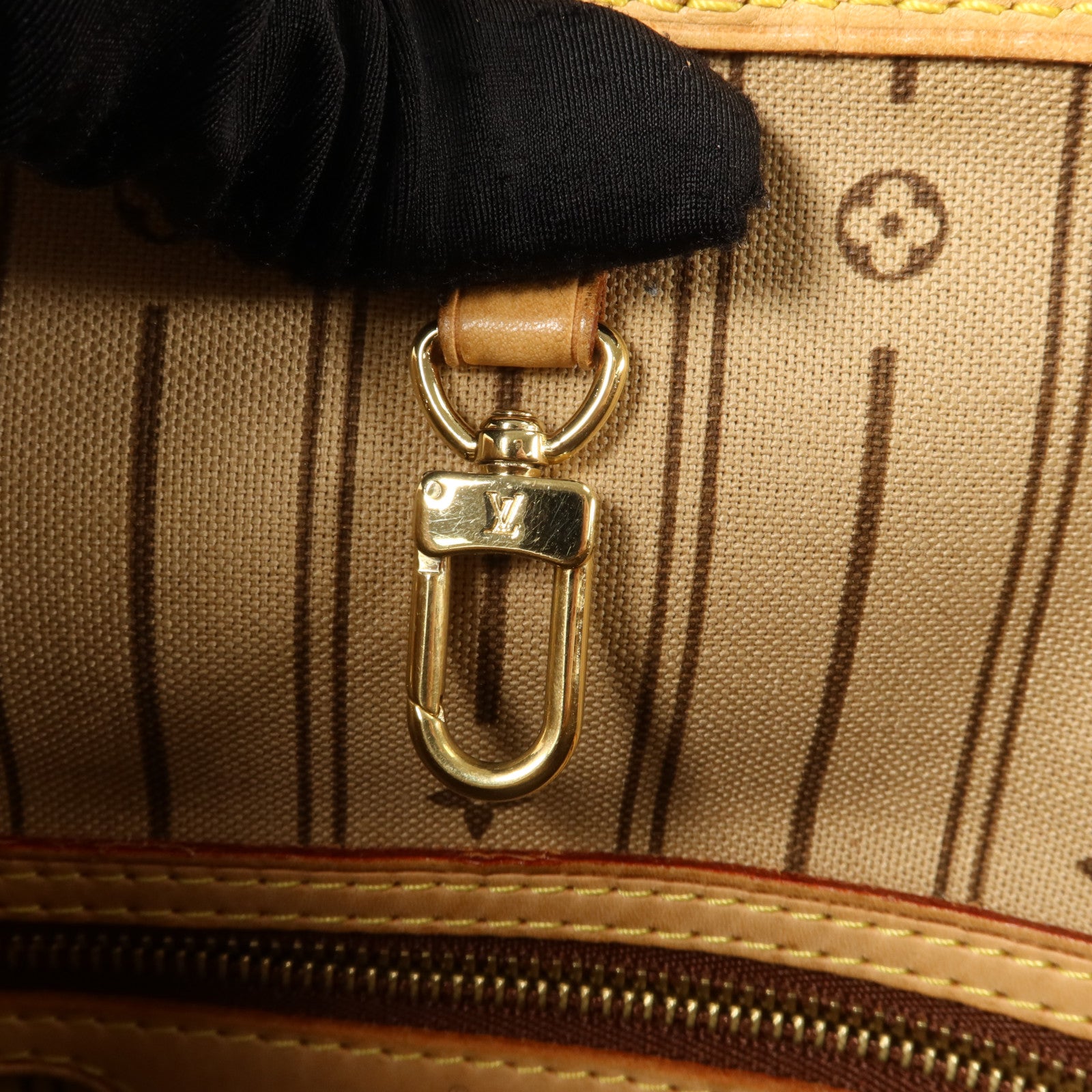LOUIS VUITTON Monogram Neverfull MM金扣手挽袋