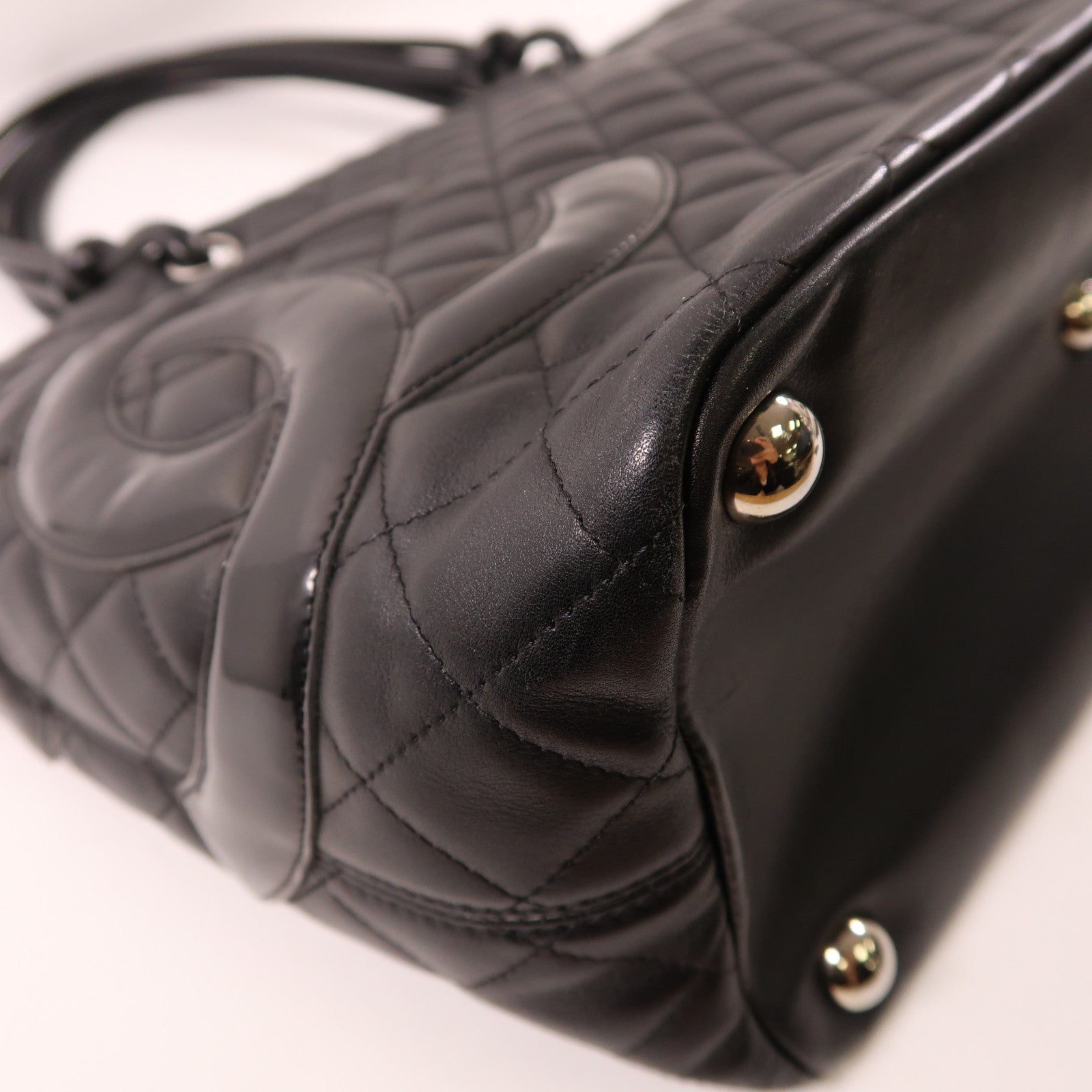 CHANEL 牛皮皮革Cambon Tote銀扣肩背袋/手挽袋