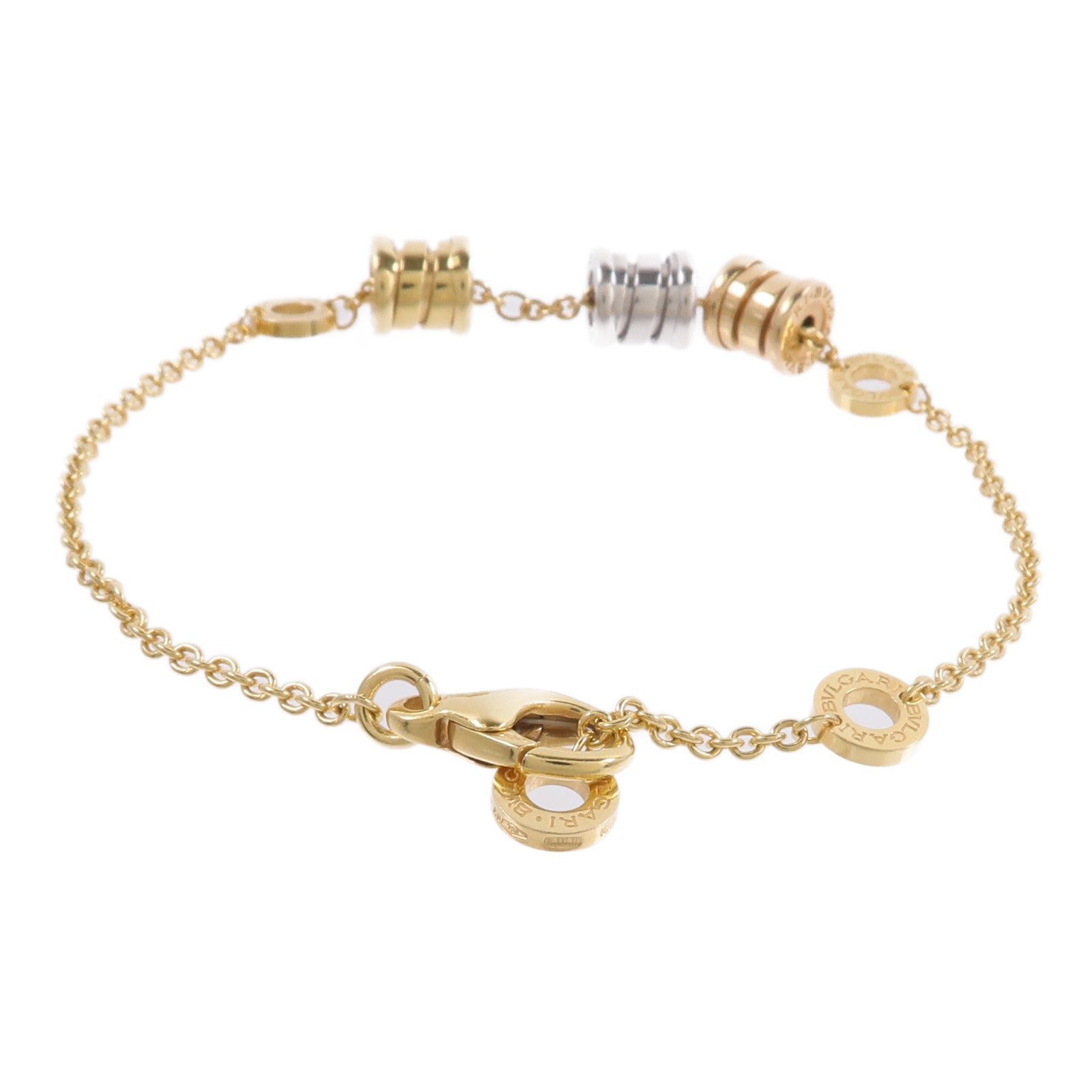 BVLGARI 18K玫瑰金/黃金/白金B zero 1 Three Element手鏈