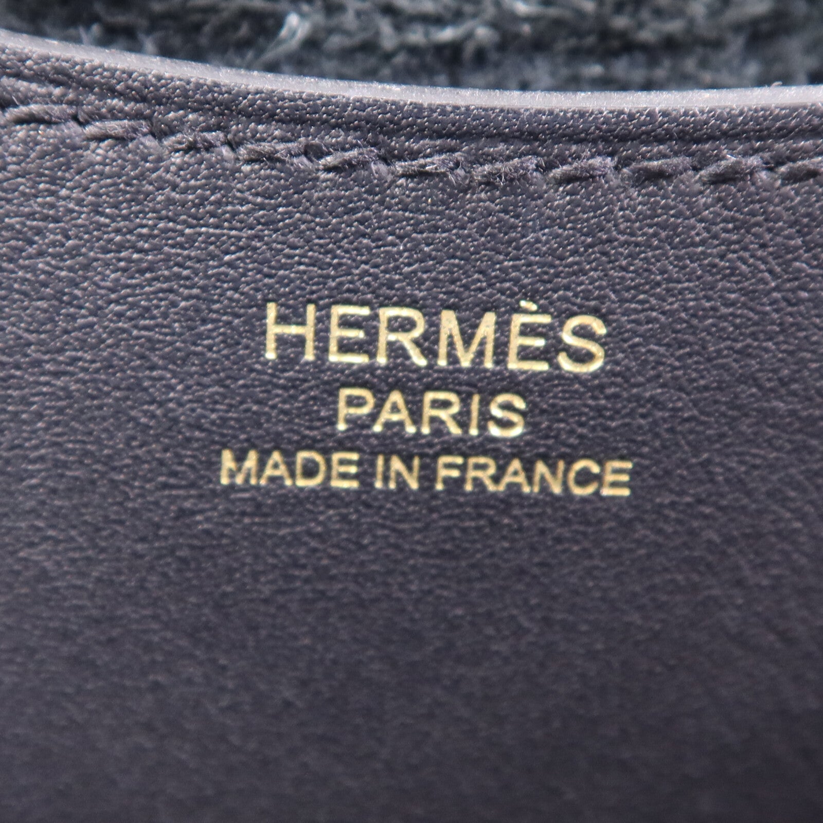 HERMES Clemence皮革In The Loop 18金扣手挽袋Noir