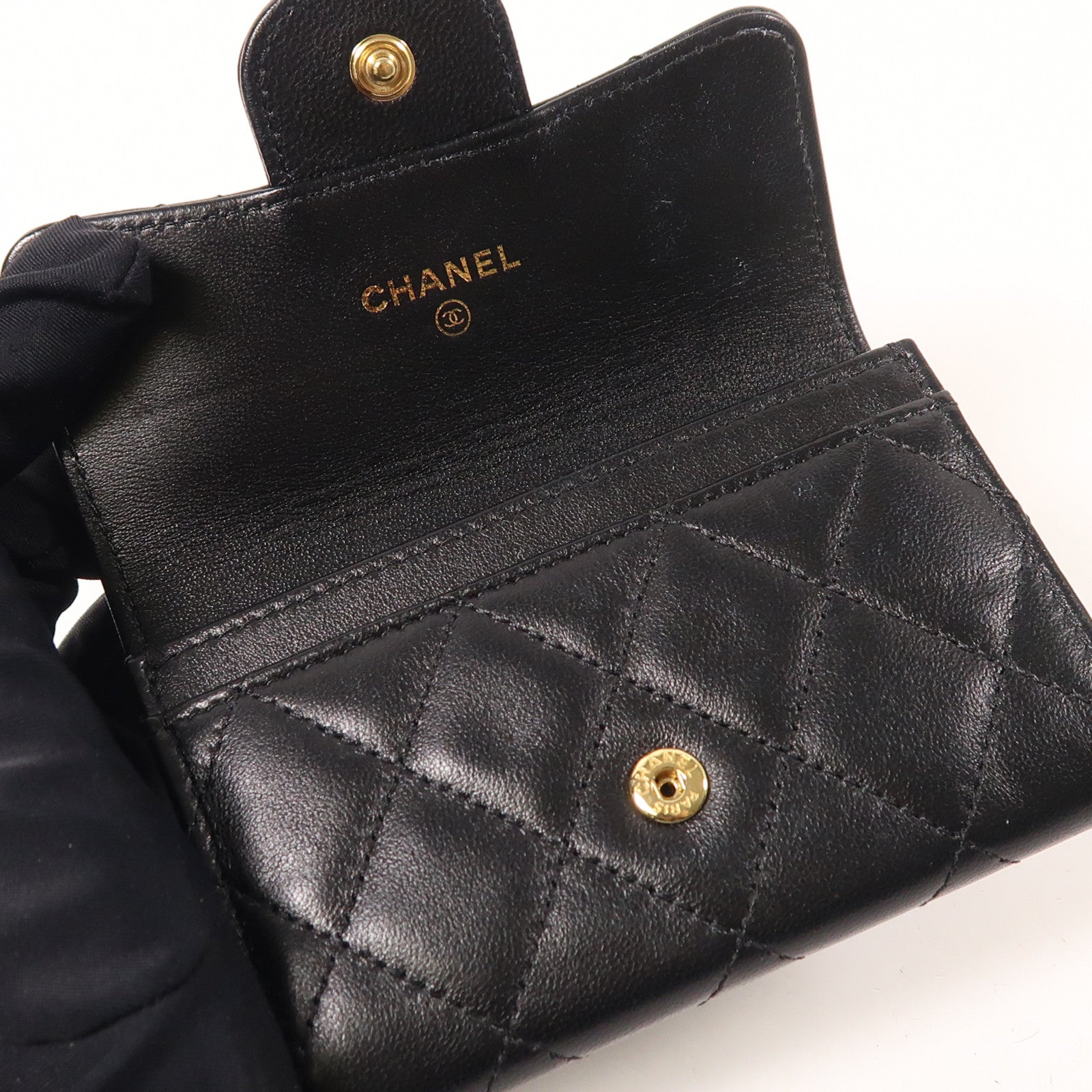 CHANEL 羊皮皮革Card Case金扣卡片套