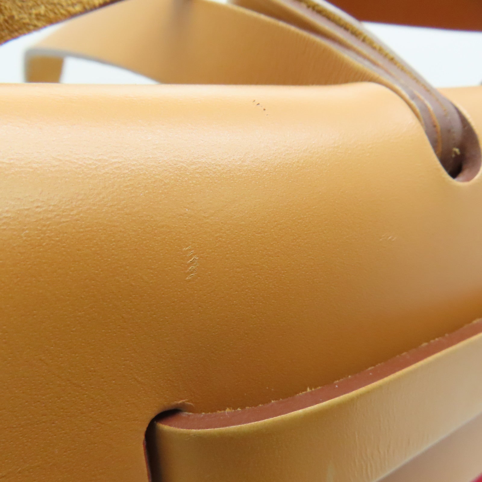 HERMES Canvas Herbag PM 2 Way Shoulder Bag Silver Buckle Handle Shoulder Bag Orange 9T/37